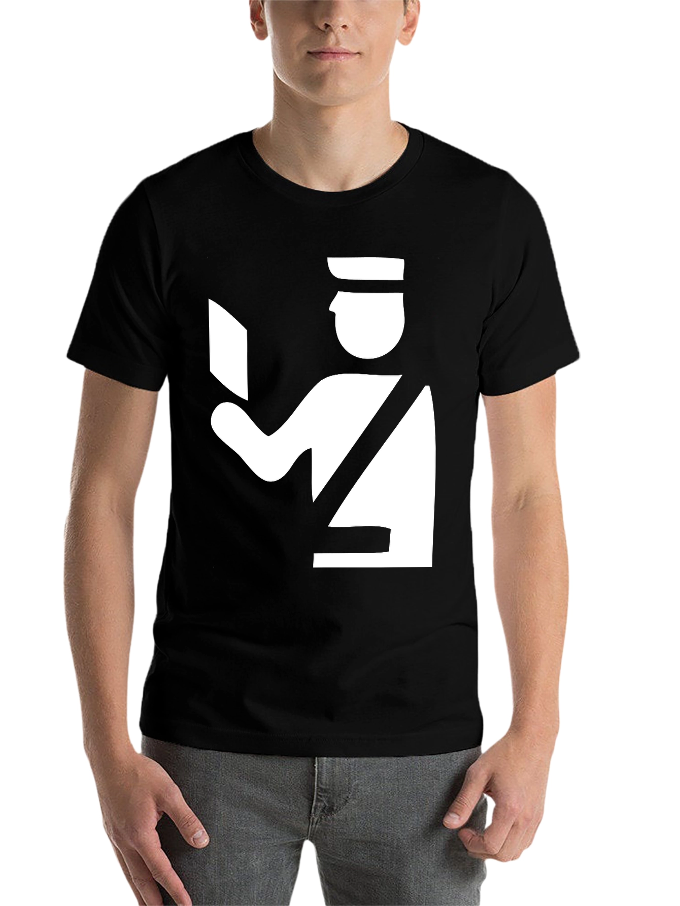 Black Customs Officer Graphic T-Shirt view 7
