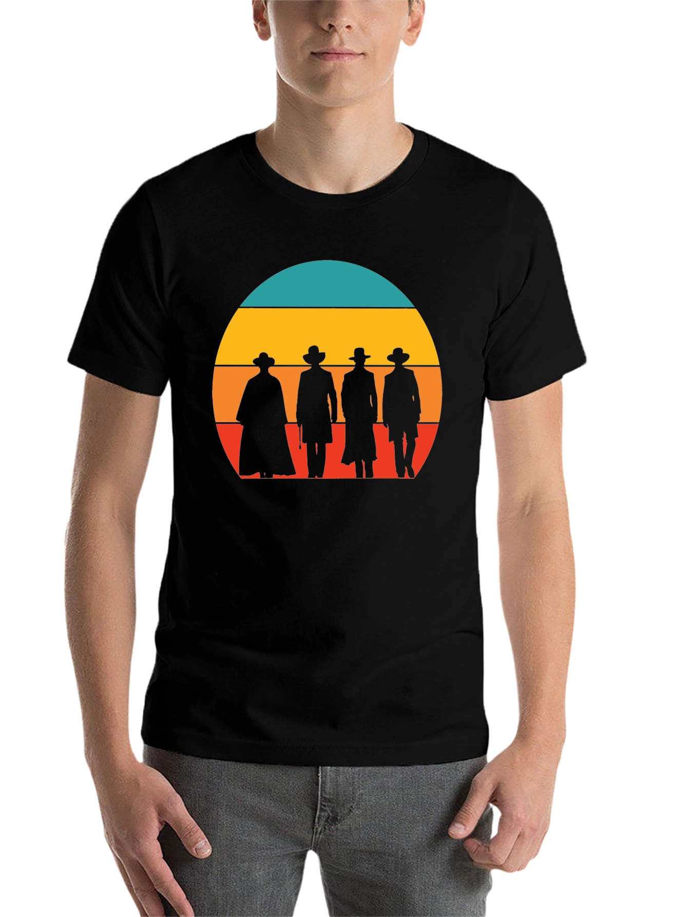 Black Tombstone Cowboys Graphic T-Shirt view 7