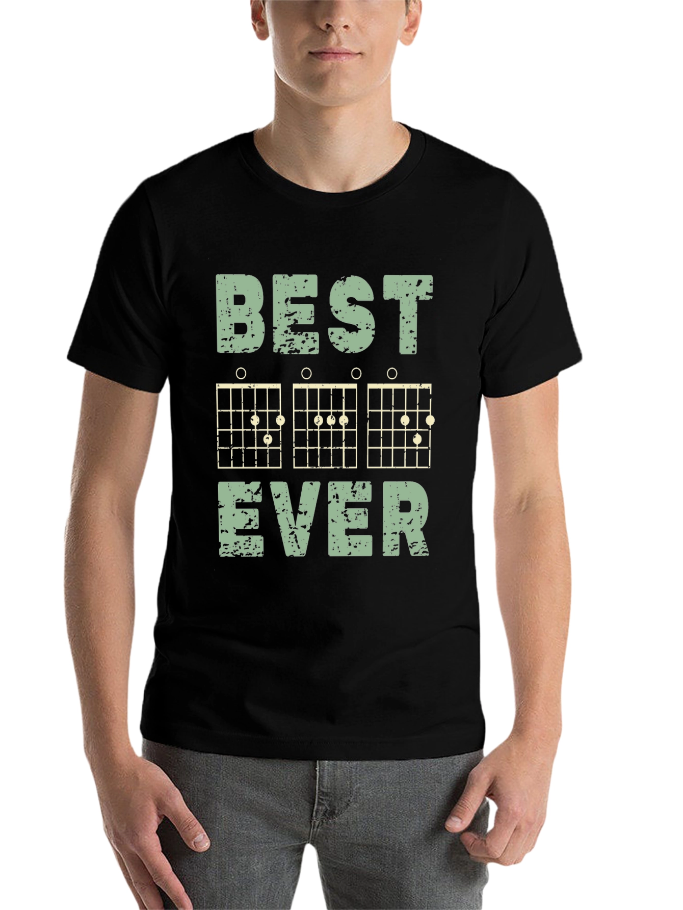 Black Best Guitar Chords Ever Men's T-Shirt view 7
