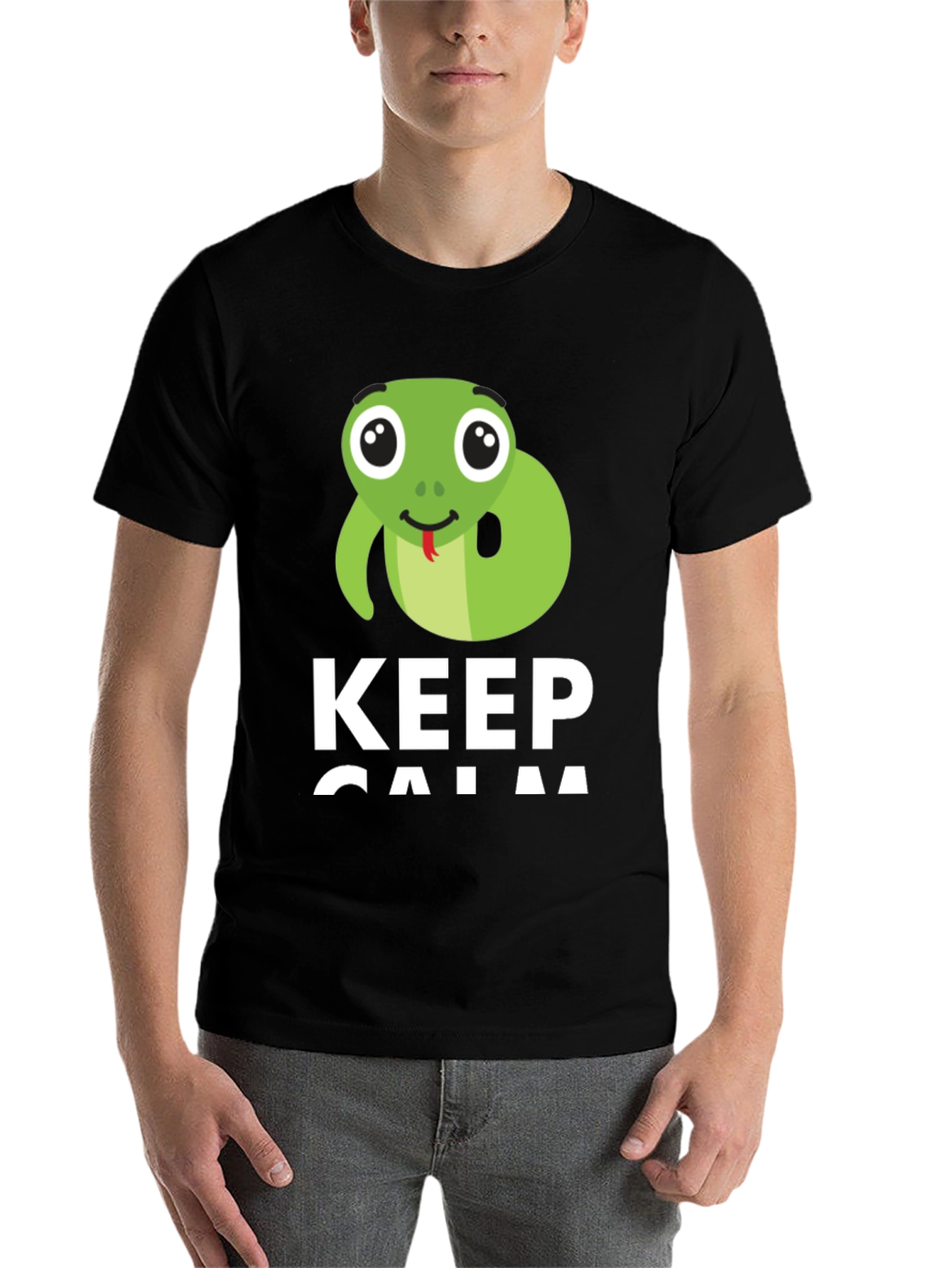 Black Keep Calm Snake T-Shirt view 7