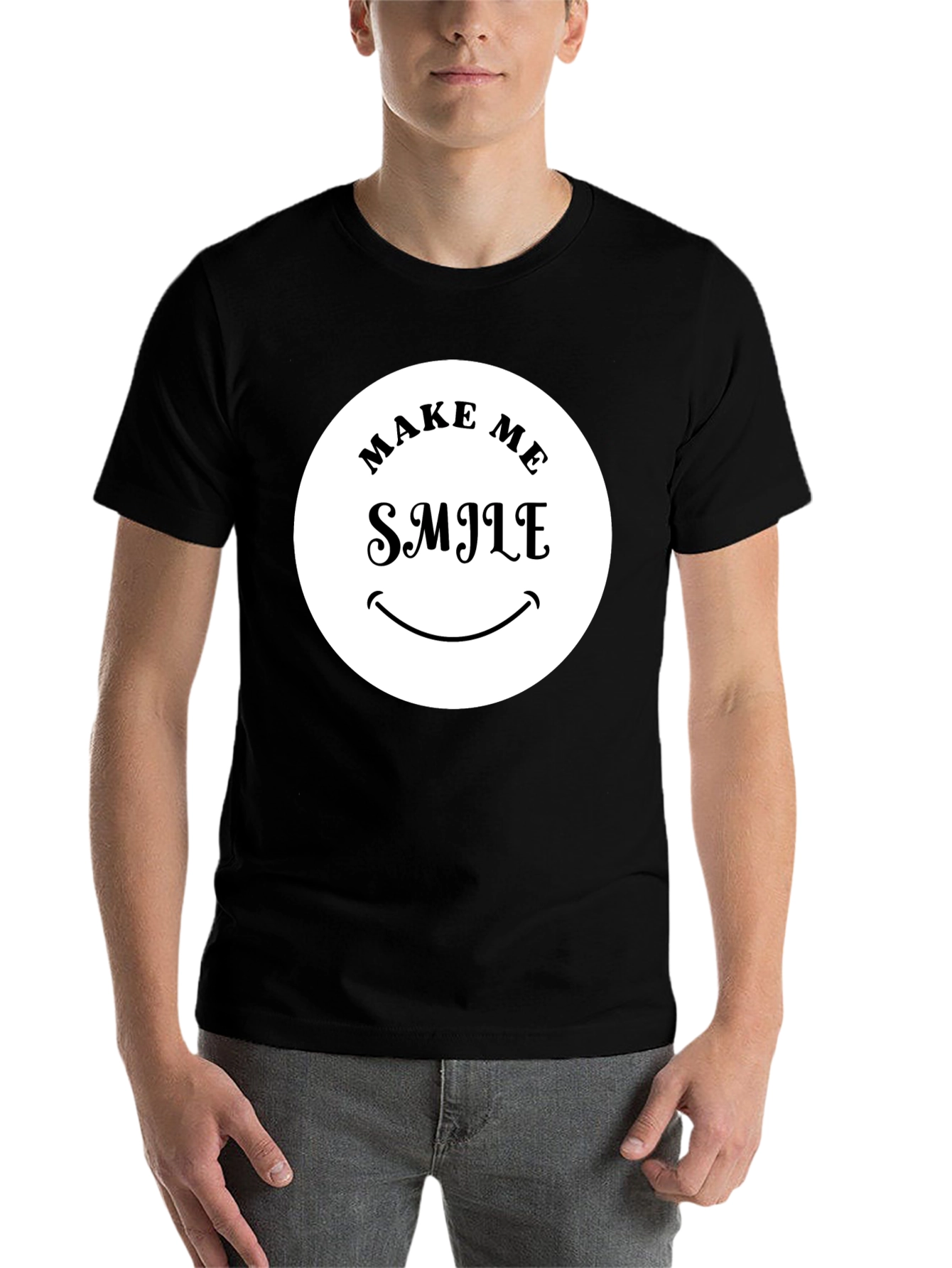 Black Make Me Smile Graphic T-Shirt - Black view 7