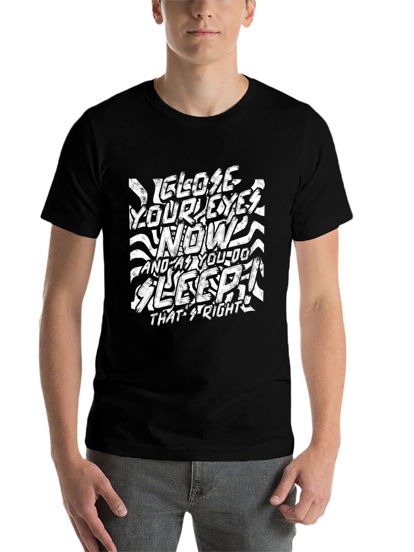Black Close Your Eyes Now Graphic T-Shirt - Black view 7