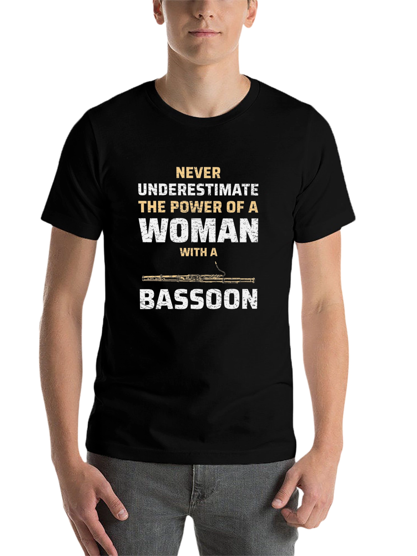 Black Woman Bassoon Player T-Shirt - Never Underestimate the Power view 7