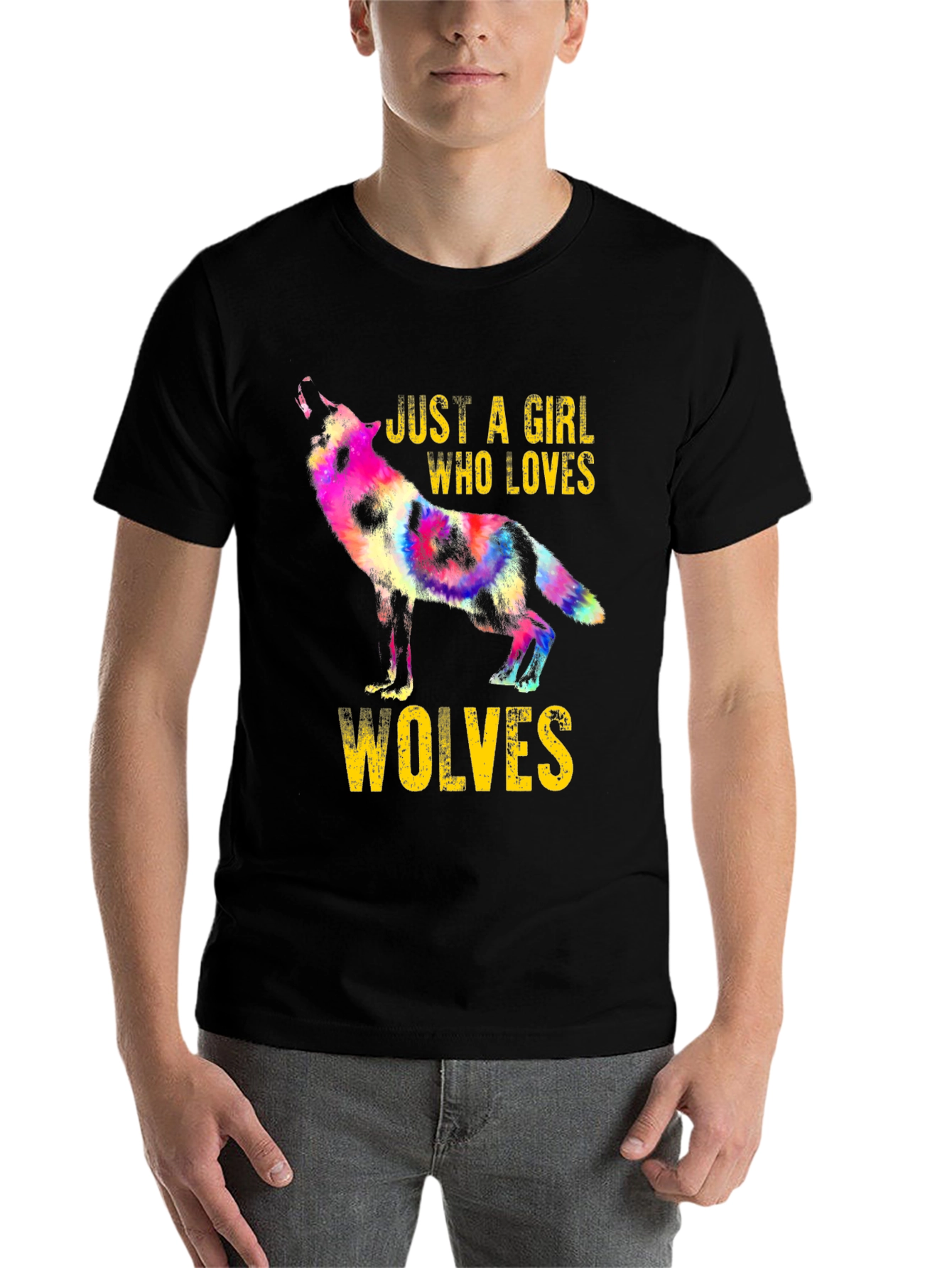 Black Girl Who Loves Wolves Graphic Tee view 7