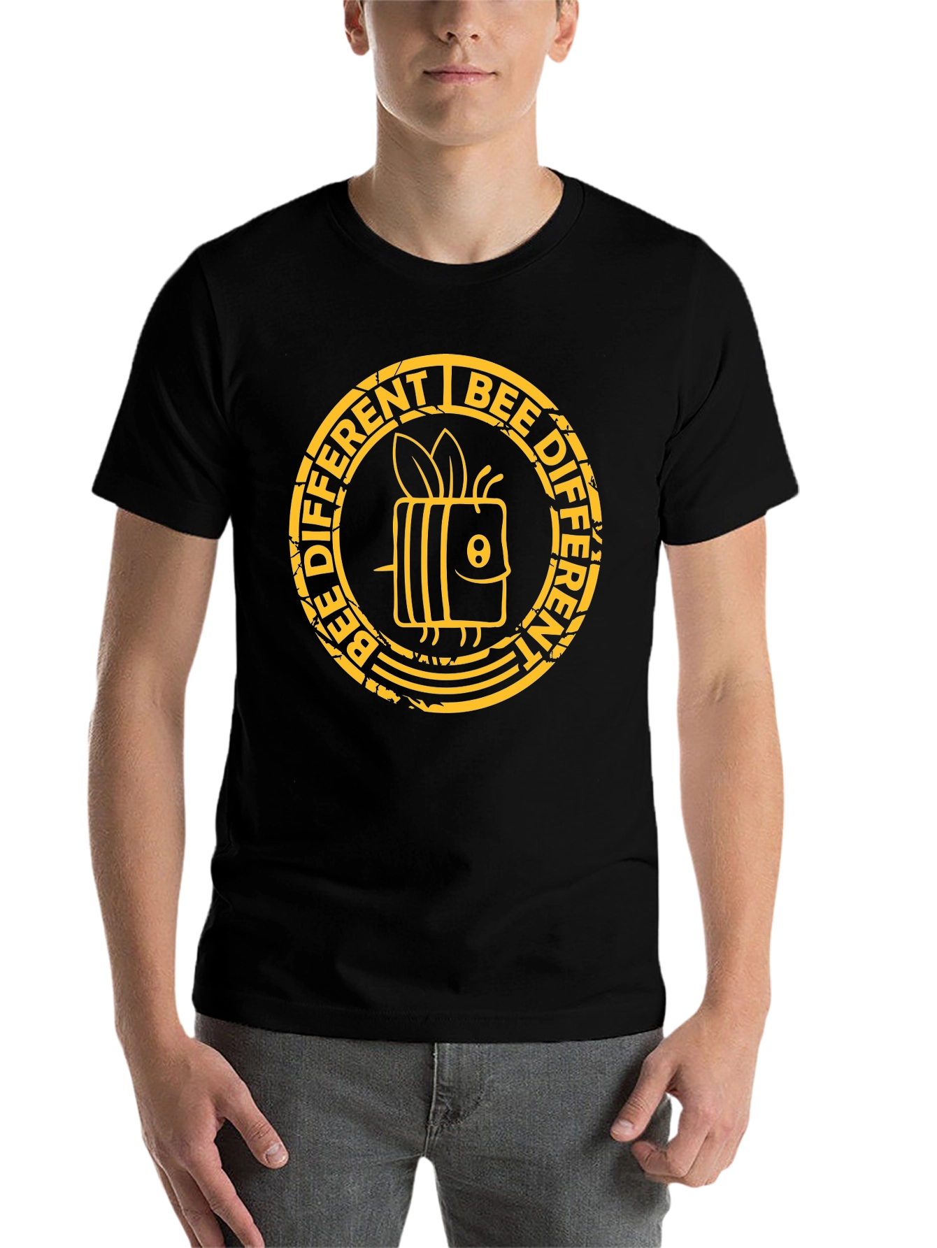 Black Bee Different Graphic T-Shirt - Stylish Black Tee view 7