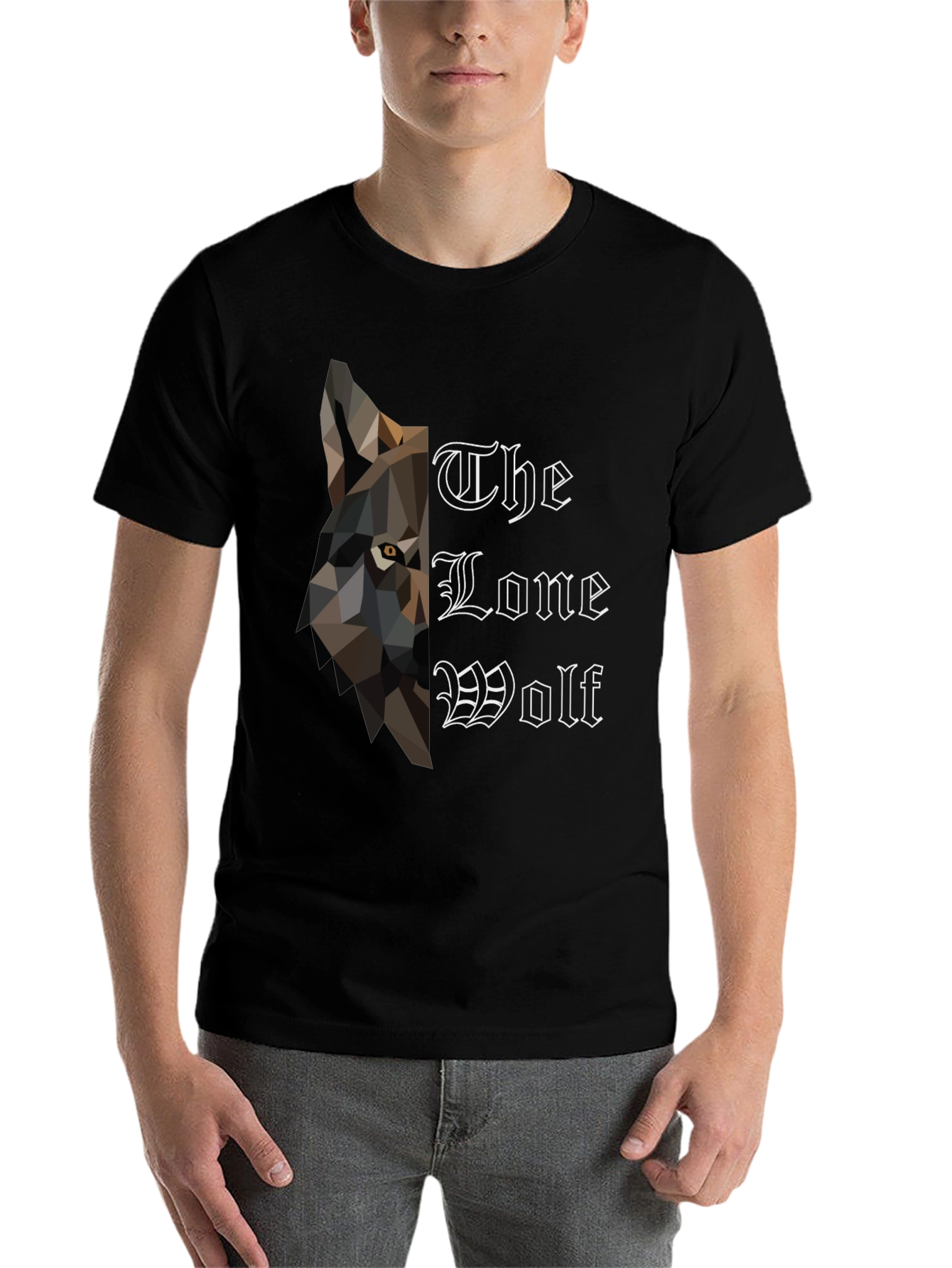 Black The Lone Wolf Graphic Print T-Shirt view 7