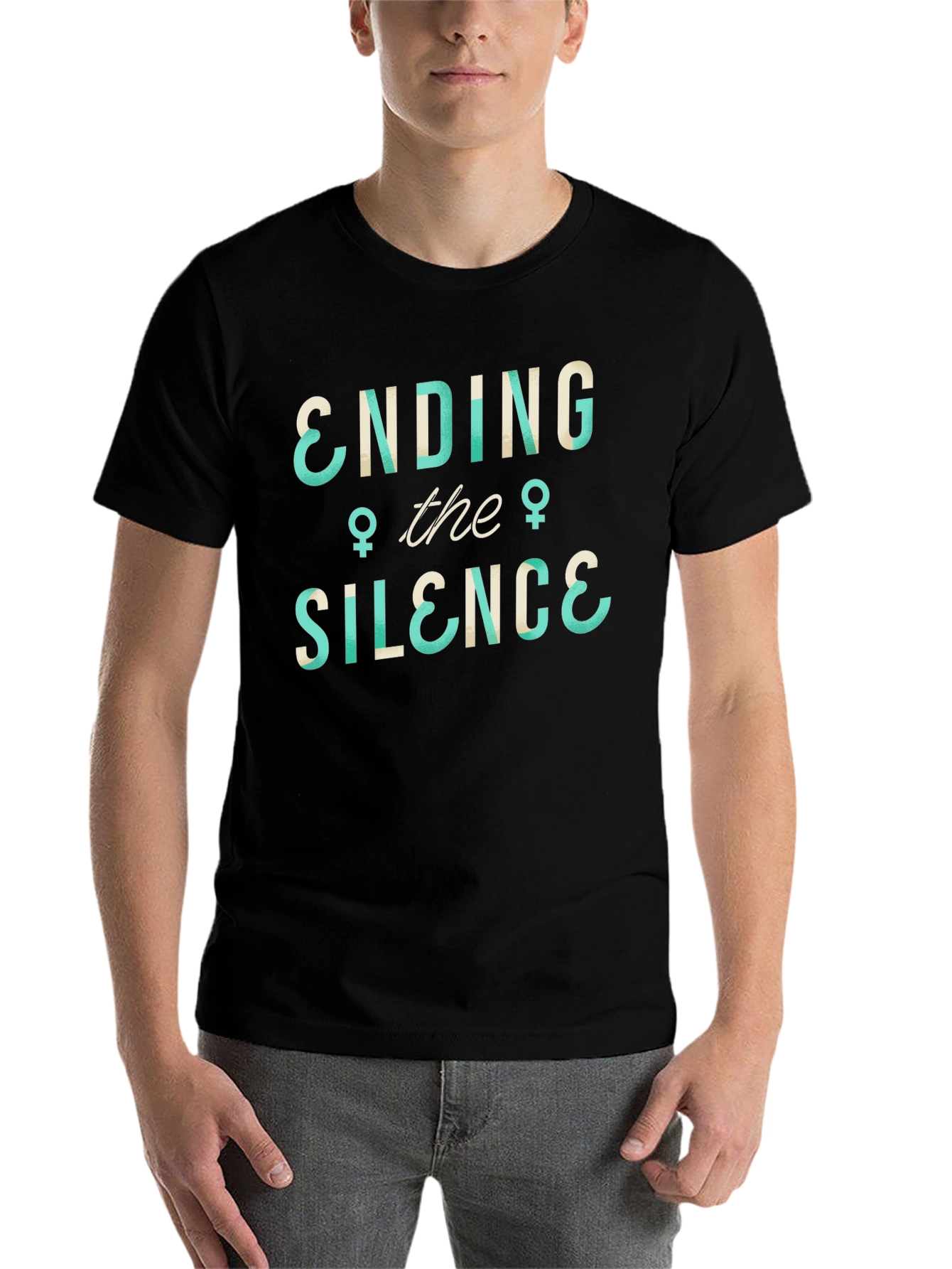 Black Ending the Silence Graphic Tee - Black Cotton view 7
