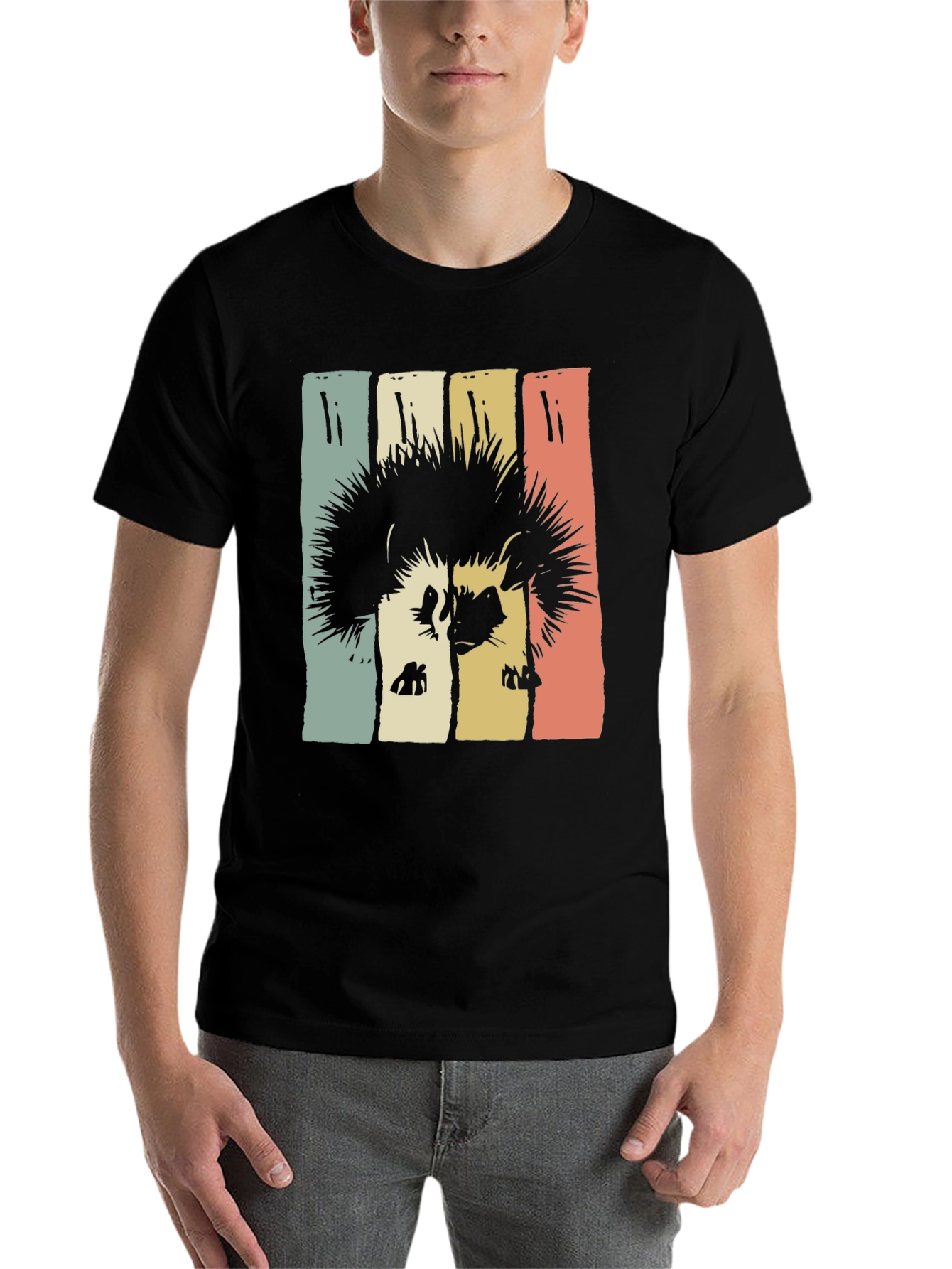 Black Retro Hedgehog Graphic Tee view 7