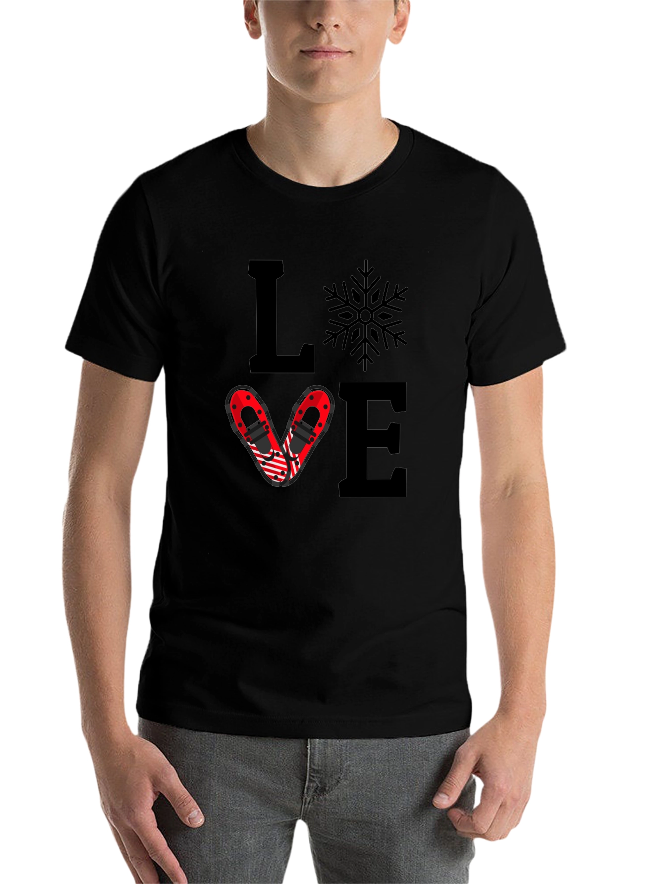 Love Snowshoeing Graphic Tee - Black - 7