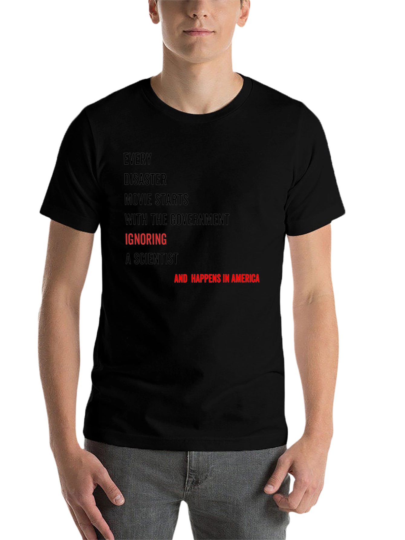 Black Every Disaster Movie T-Shirt view 7