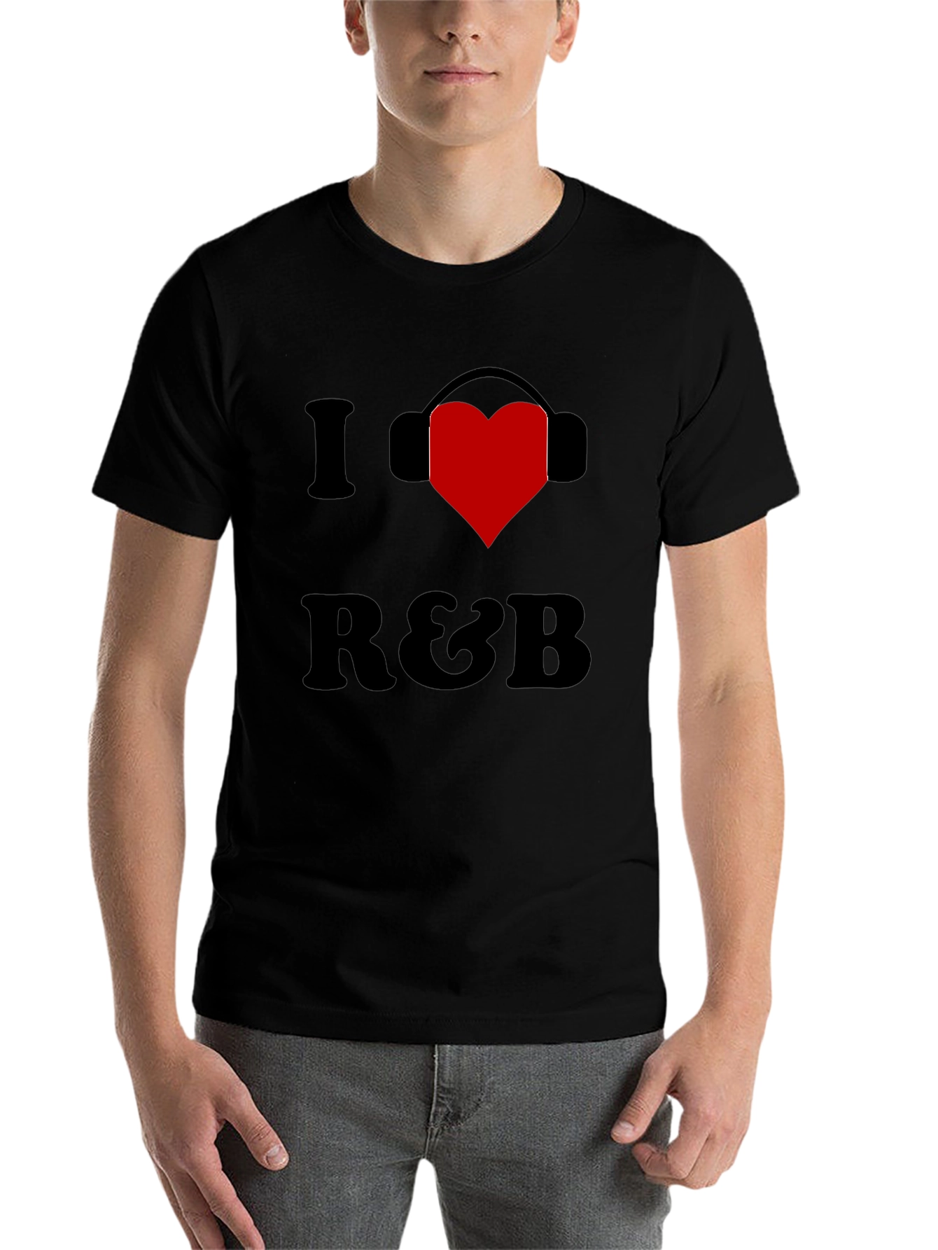 Black I Heart R&B Black Graphic Tee Shirt view 7
