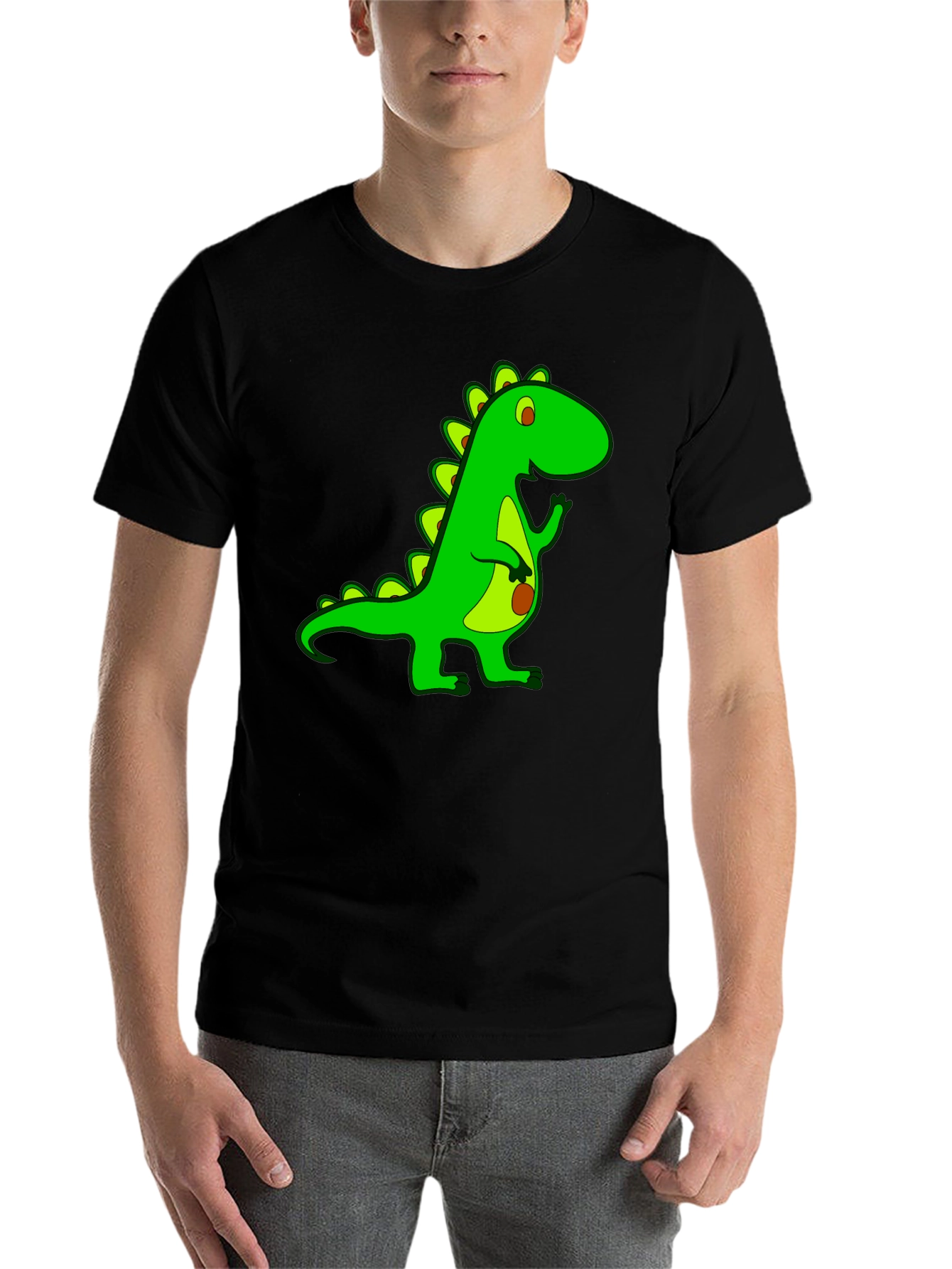 Black Dino Graphic Tee - Cool Cartoon Dinosaur T-Shirt view 7