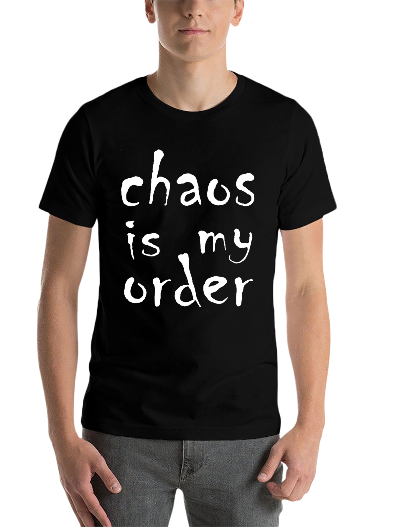Black Chaos Is My Order T-Shirt - Black view 7