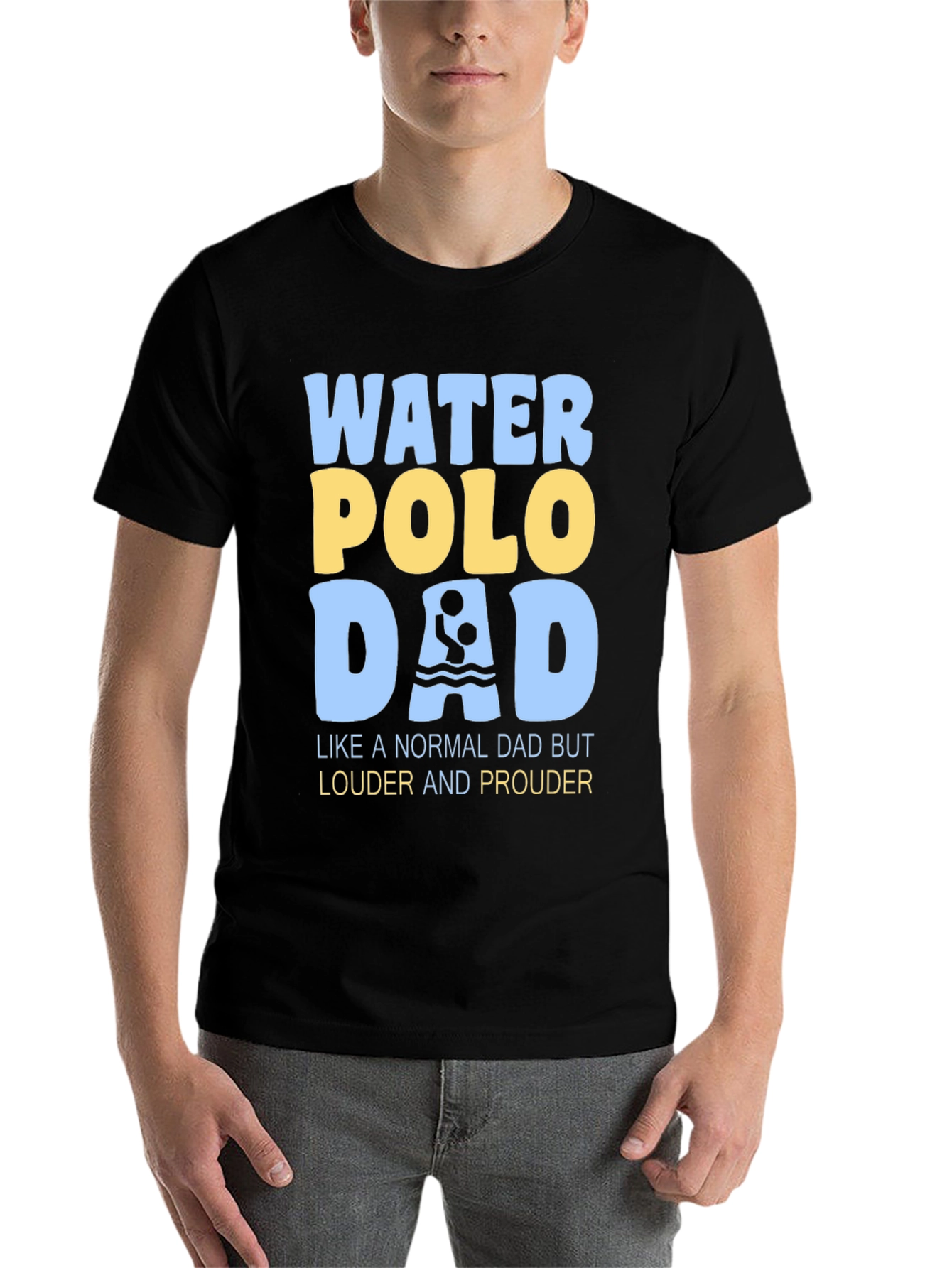 Black Water Polo Dad T-Shirt - Louder and Prouder view 7