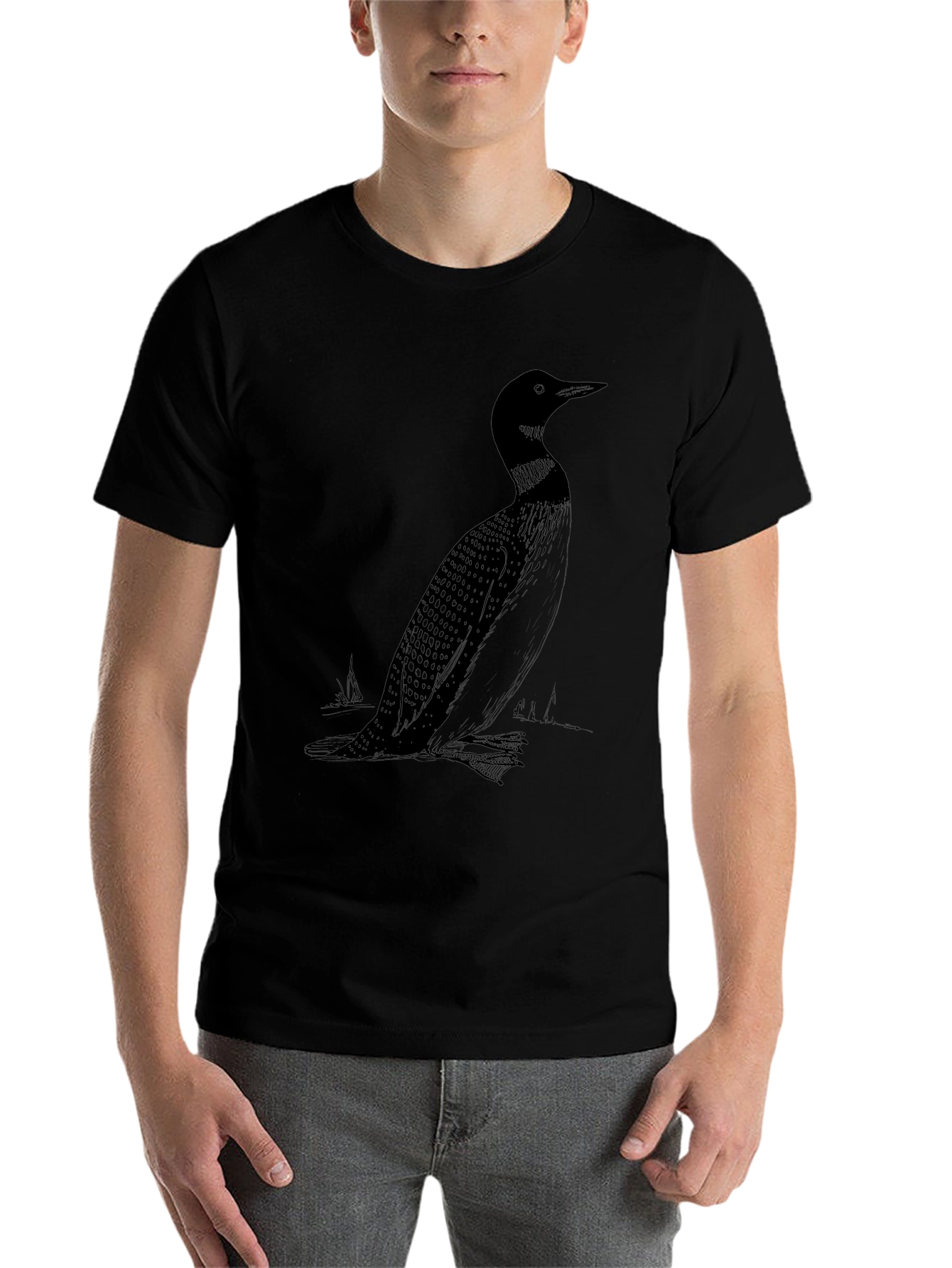 Black Black Loon Graphic Tee - Nature Lover's Shirt view 7