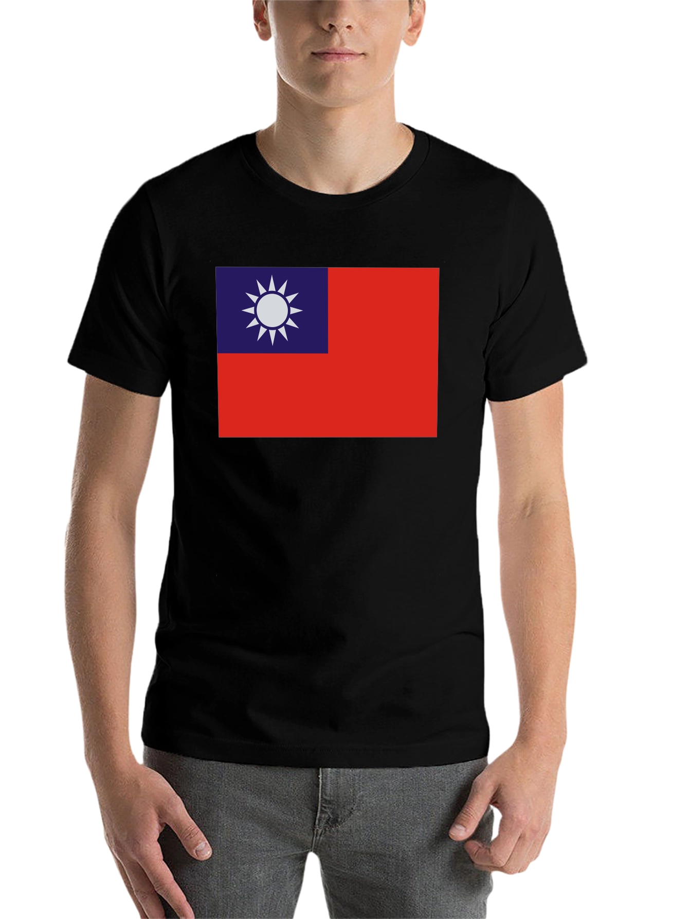 Taiwan Flag Graphic Tee - Black Cotton Comfort - 7