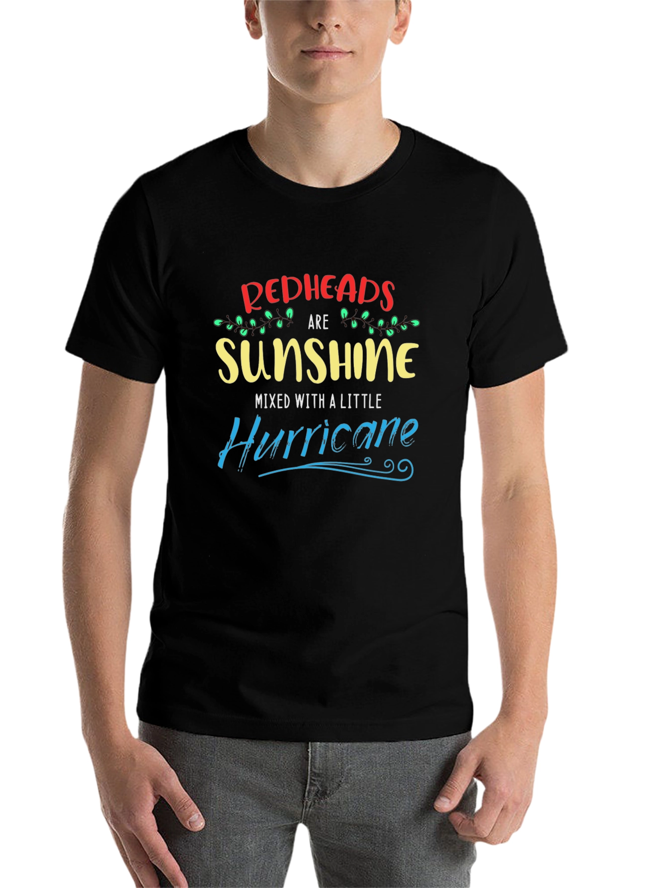 Black Redhead Sunshine Hurricane Graphic Tee view 7