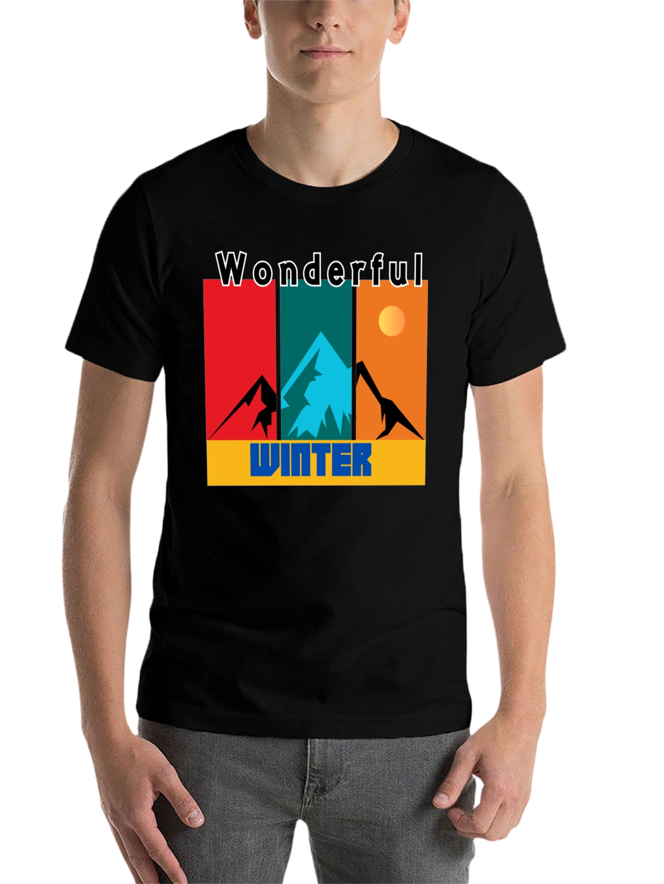 Black Wonderful Winter Graphic Tee view 7