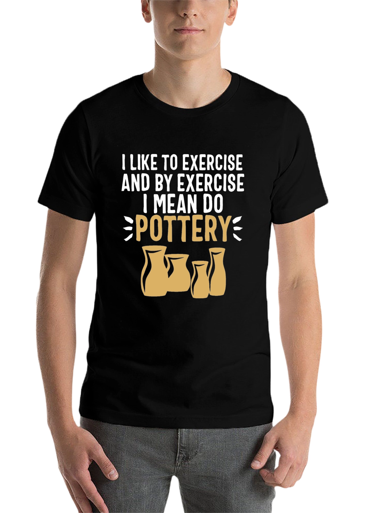 Black Pottery Exercise Graphic Tee - Black view 7