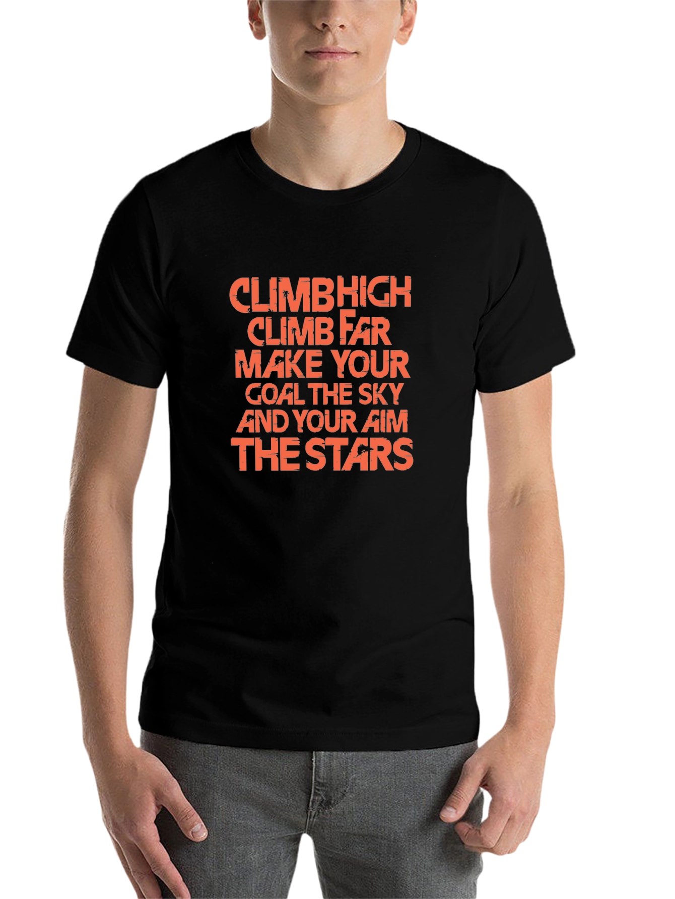 Black Motivational Climb High Graphic Black T-Shirt view 7