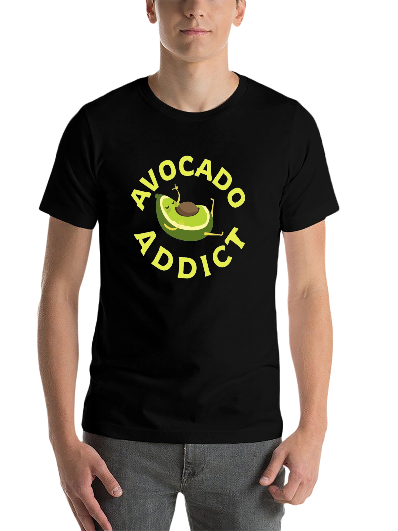 Black Avocado Addict T-Shirt - Relaxed Graphic Tee view 7