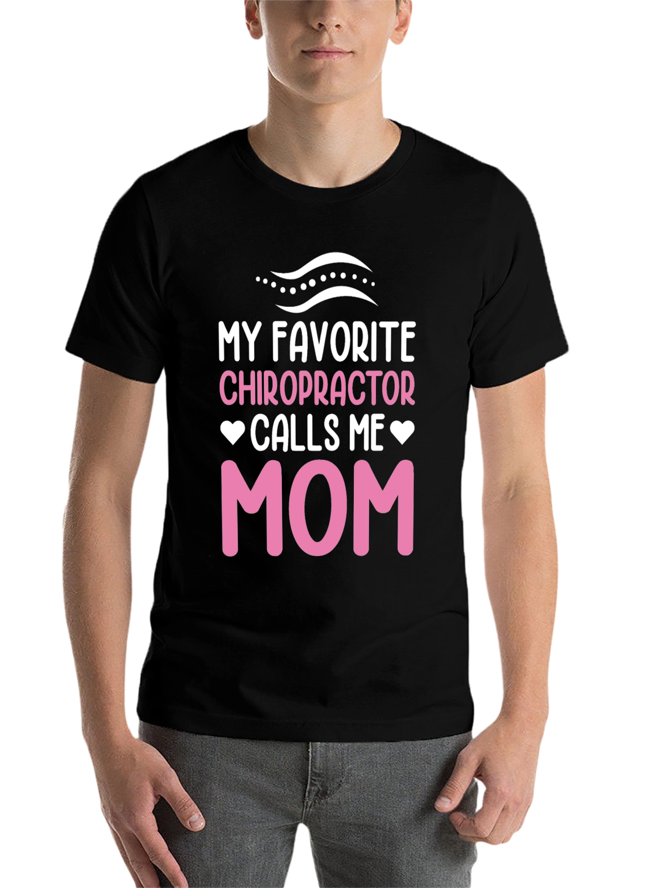 Black Chiropractor Mom T-Shirt - Novelty Gift view 7