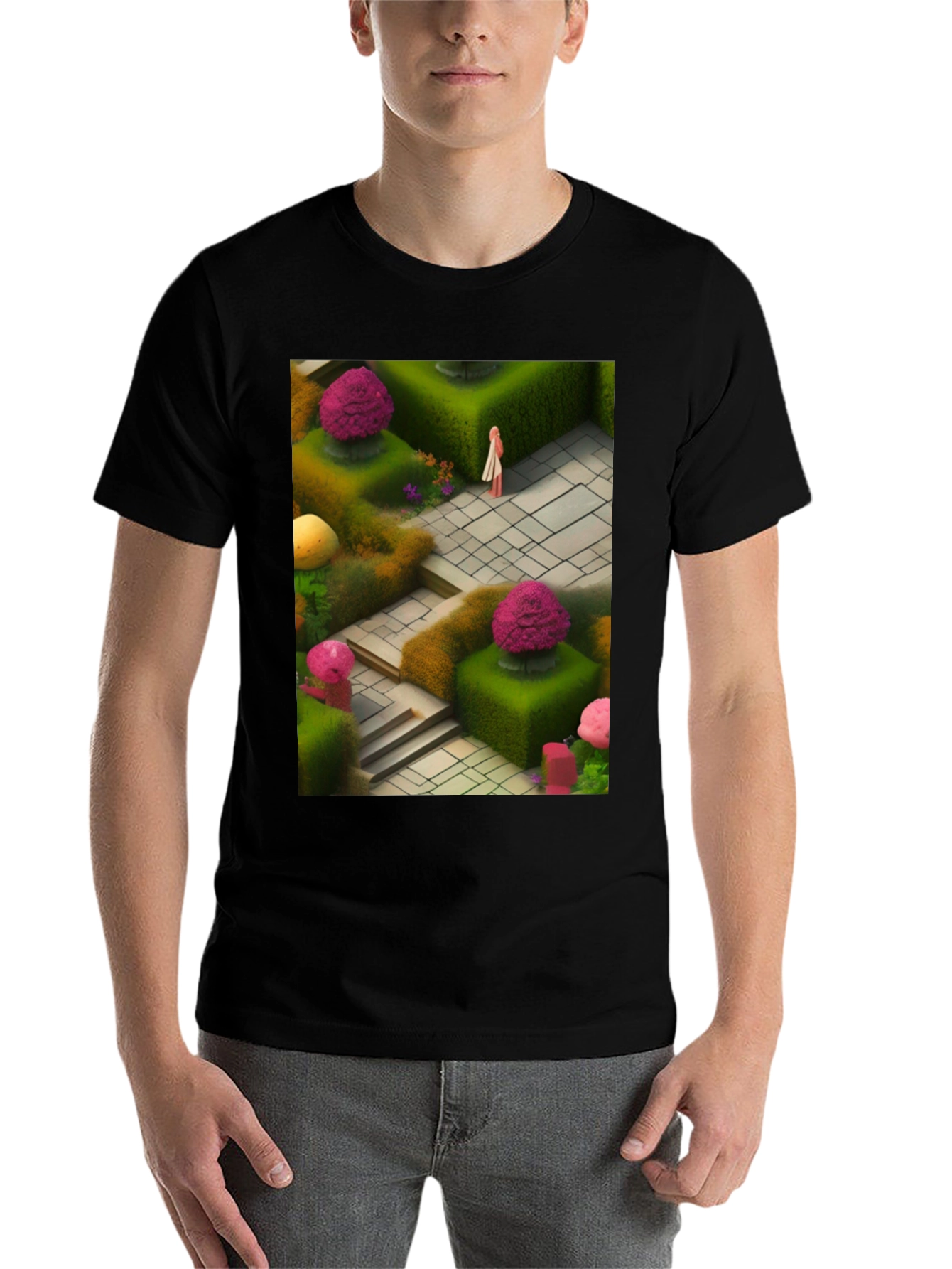 Garden Maze Graphic Tee - Black - 7