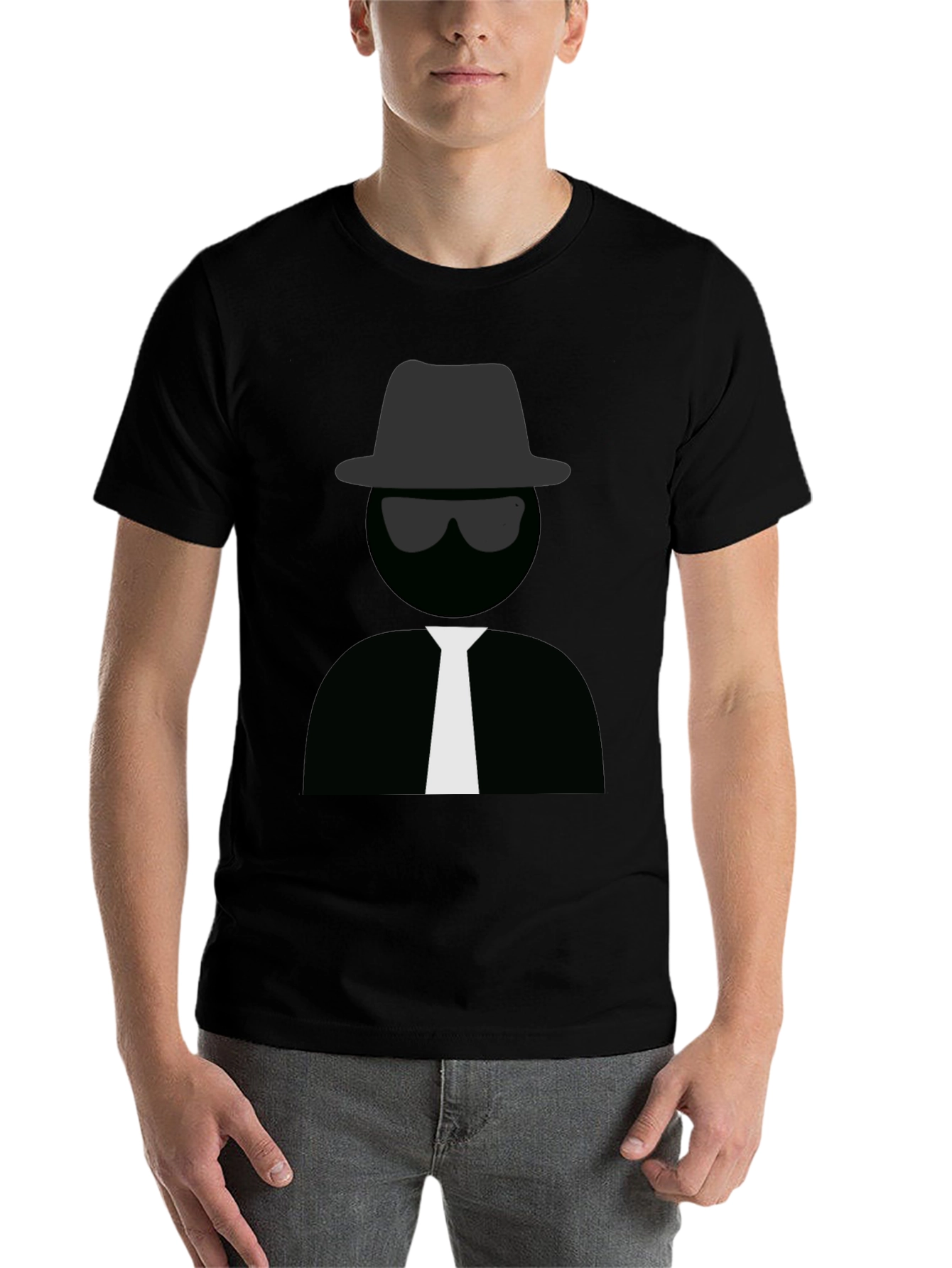 Men's Black T-Shirt with Detective Graphic - 7