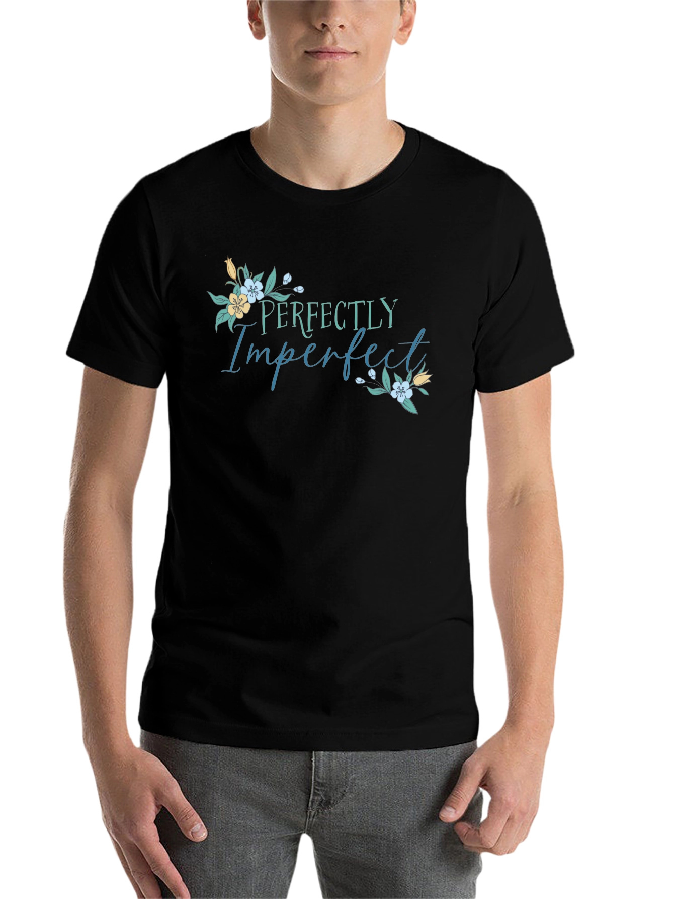 Black Perfectly Imperfect Floral Graphic T-Shirt view 7