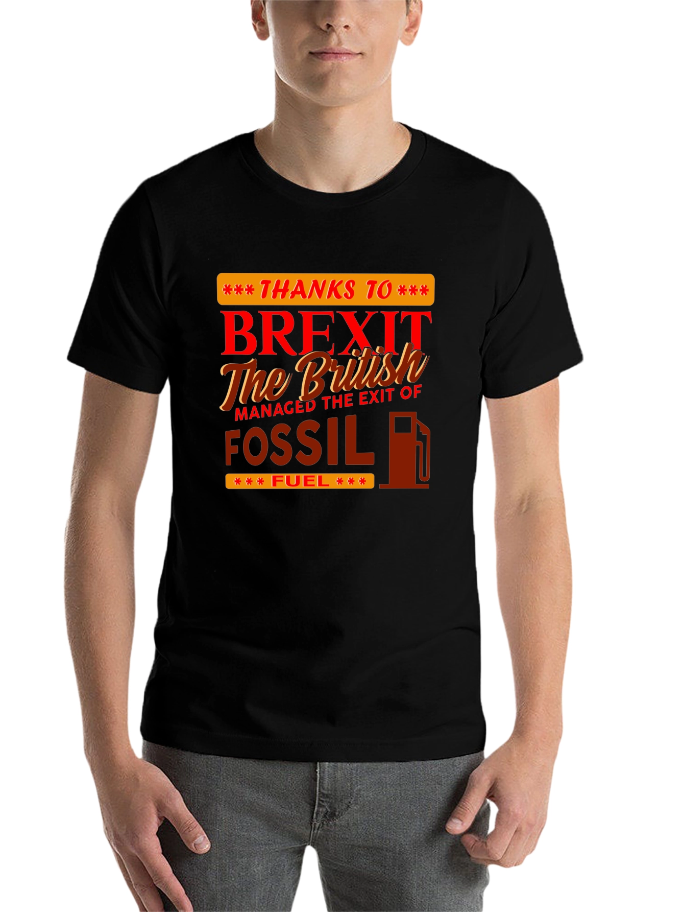 Black Brexit Fossil Fuel Graphic Tee view 7