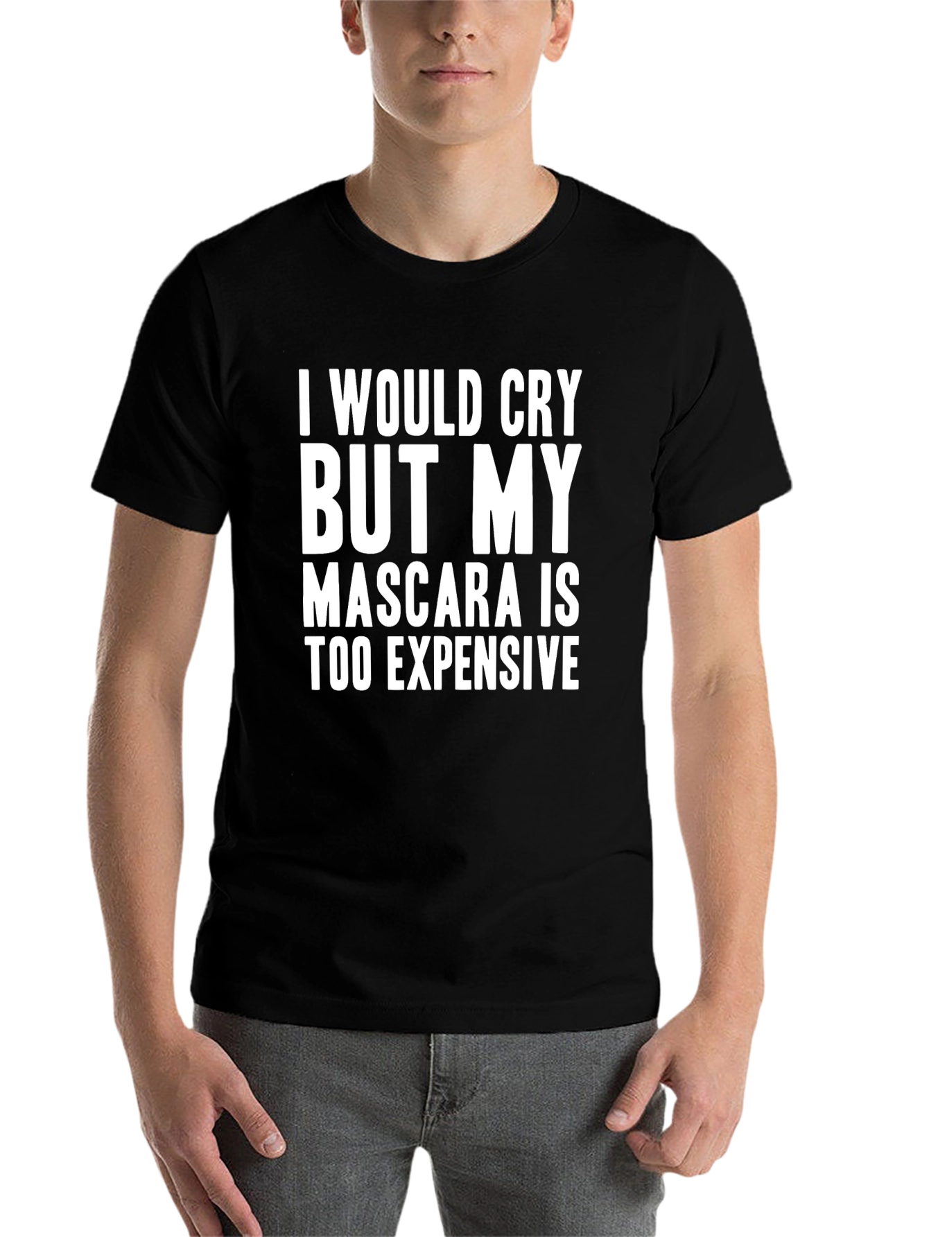 Black Funny Mascara Graphic Tee - Unisex view 7
