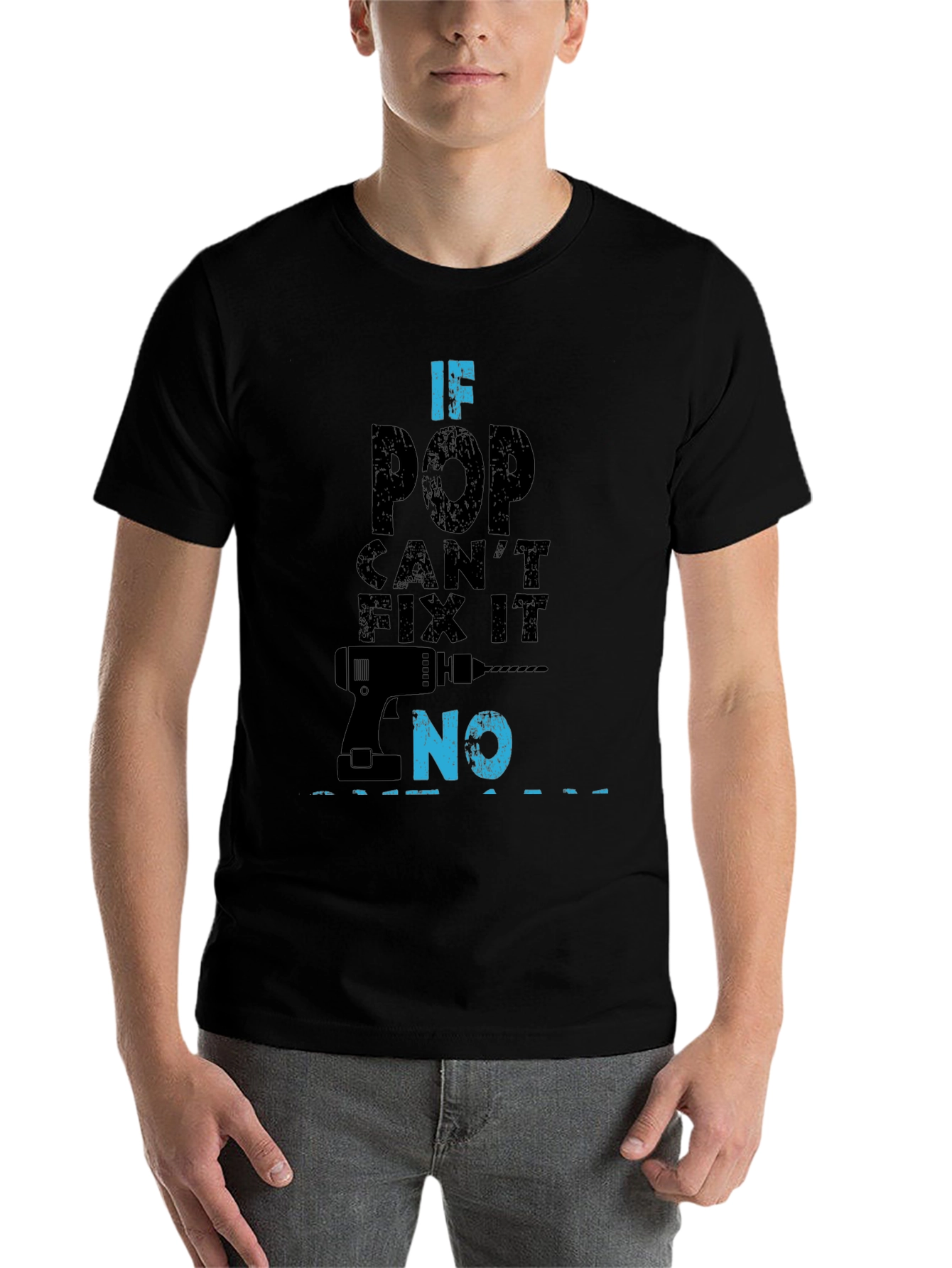 Black If Pop Can't Fix It No Funny Father's Day T-Shirt view 7