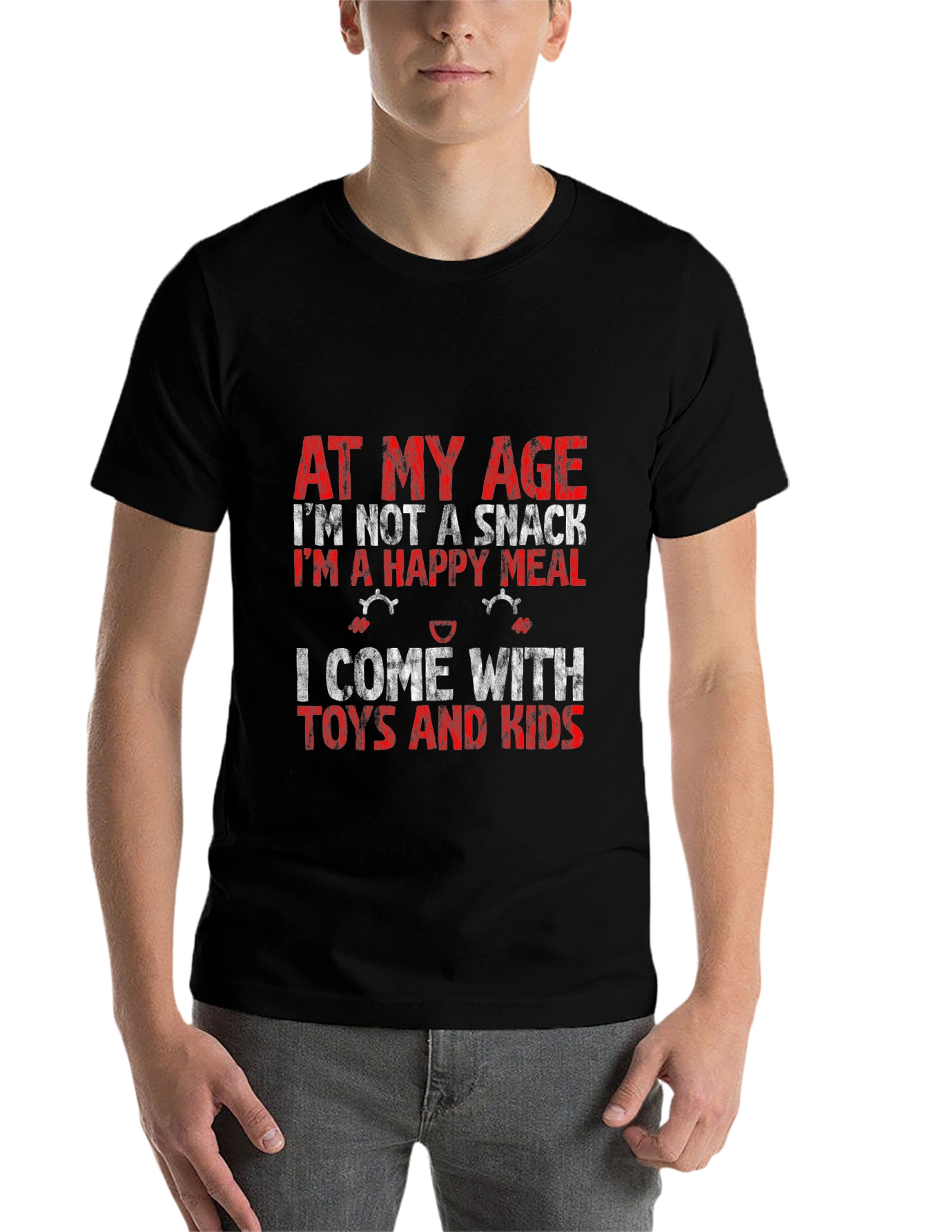 Black Funny "At My Age" T-Shirt - Happy Meal with Toys and Kids! view 7