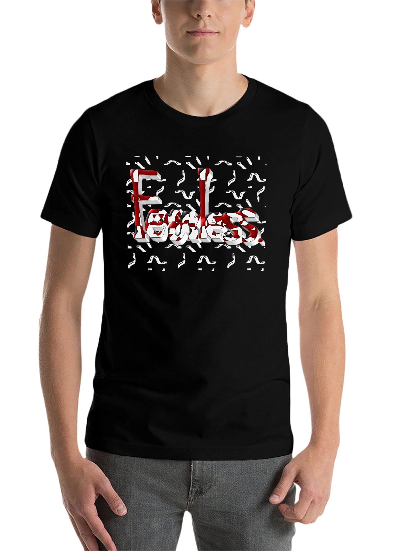 Black Fearless Graphic T-Shirt - Stylish Cotton Blend view 7