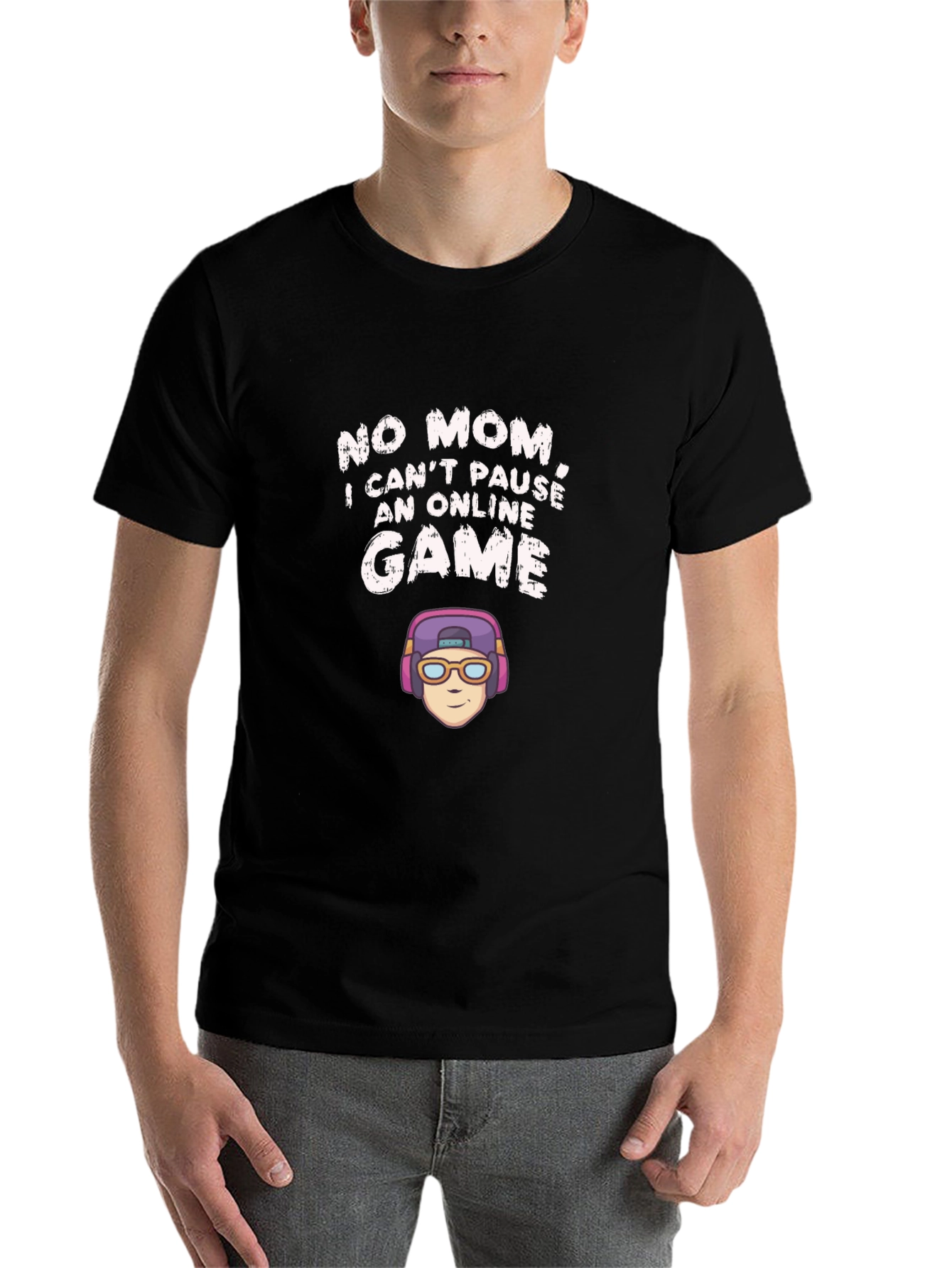 Black Funny Gamer T-Shirt - No Pause Online Game view 7