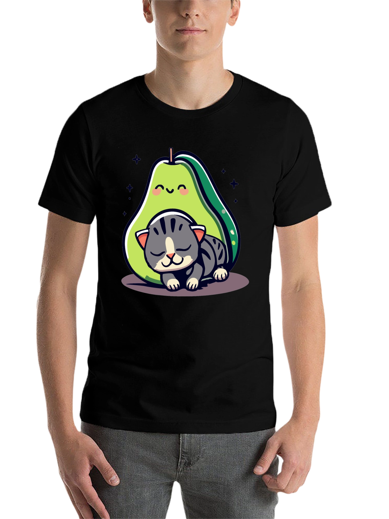 Black Avocado Cat Nap Graphic Tee - Cute & Comfy view 7