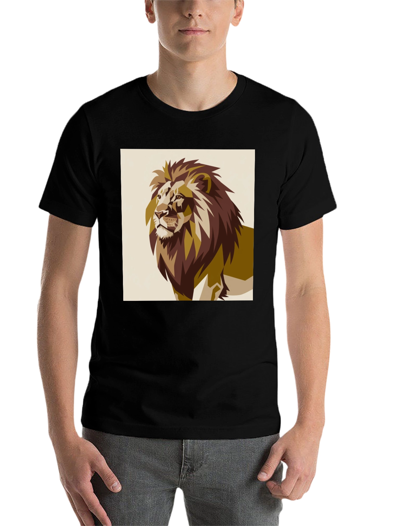 Black Lion Graphic Tee - Bold Animal Print view 7