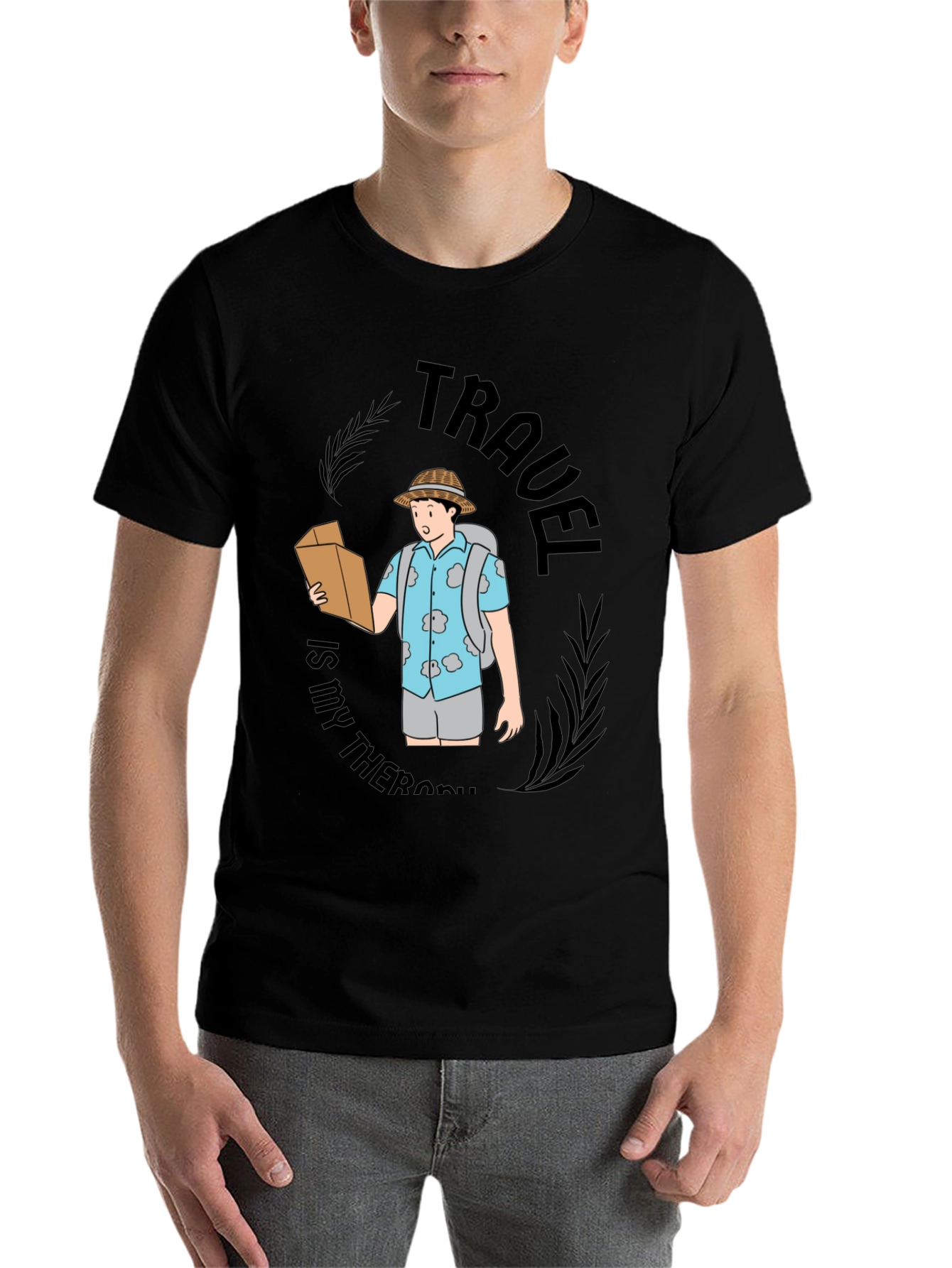 Black Travel is My Therapy Graphic Tee view 7