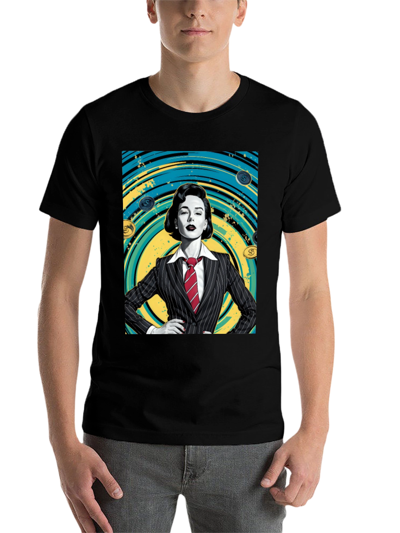 Black Confident Woman in Suit Graphic T-Shirt view 7