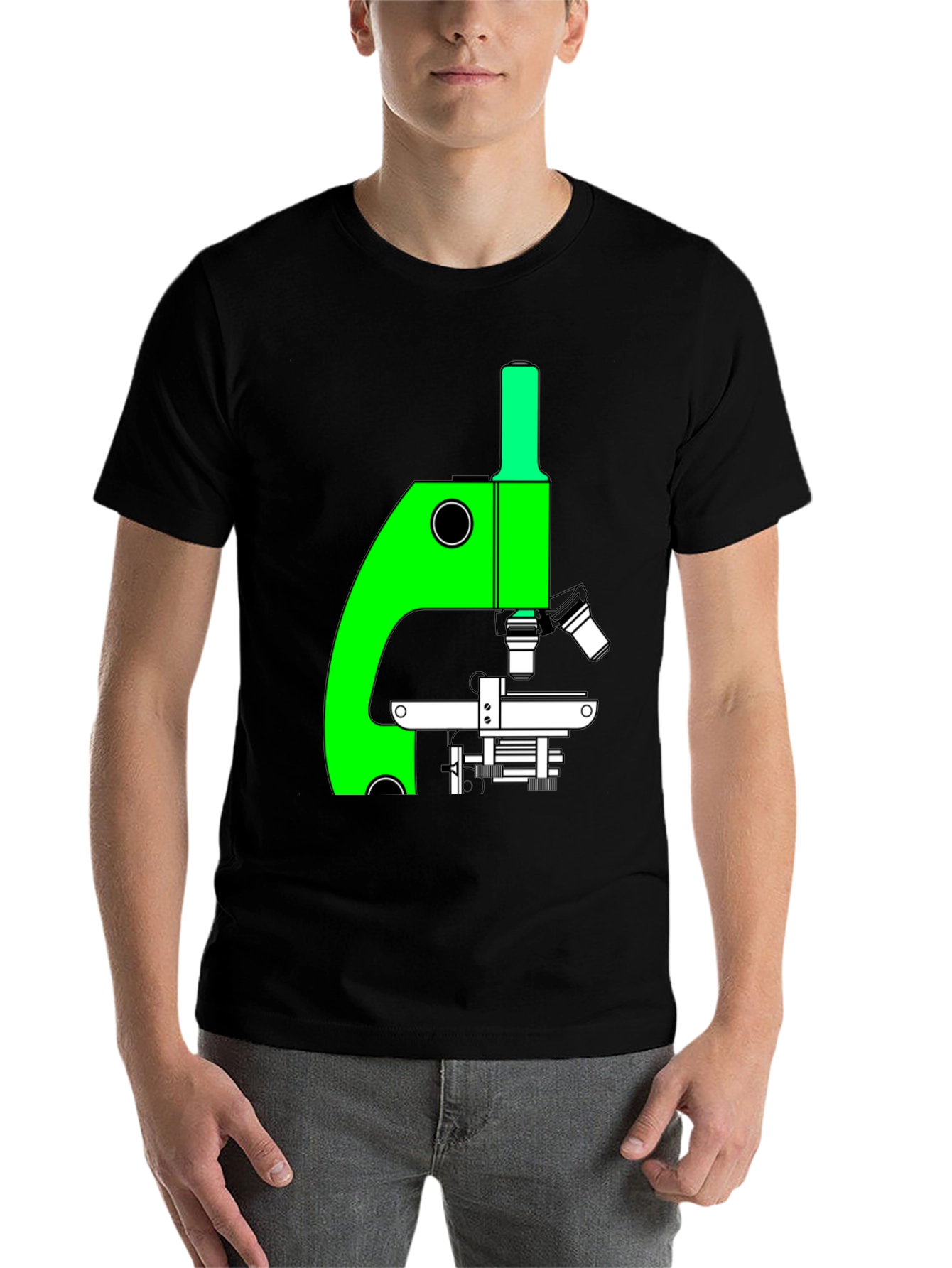 Black Science Tee: Microscope Graphic T-Shirt view 7