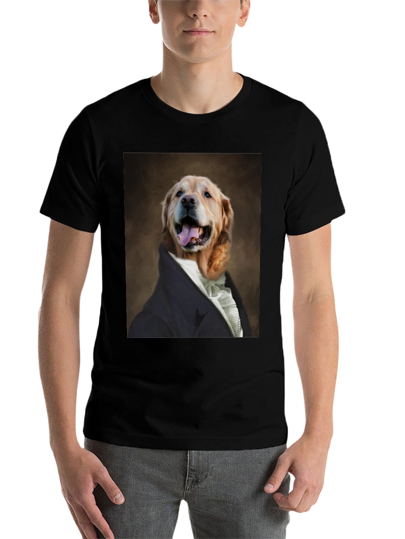 Black Dog Portrait T-Shirt - Canine Royalty Black Tee view 7