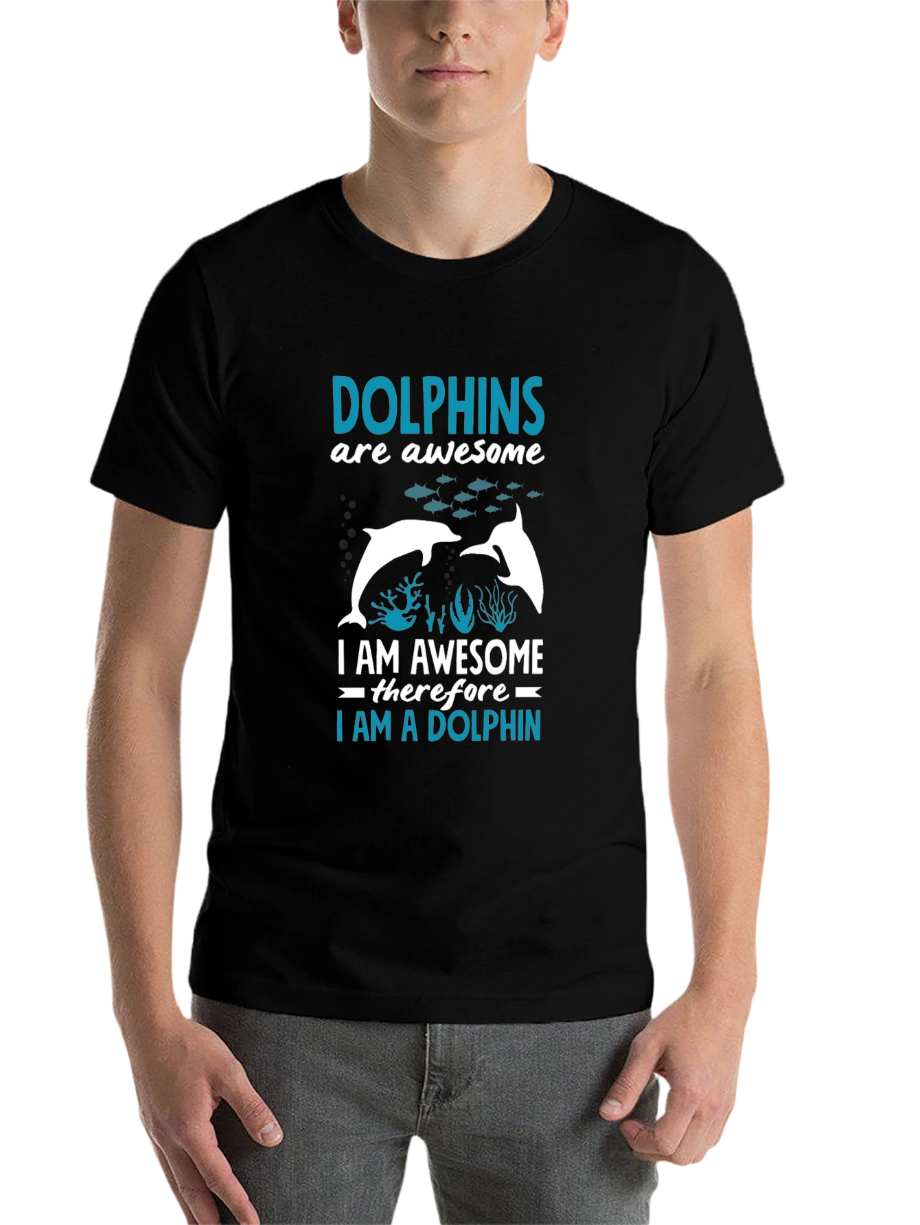 Black Dolphin Lover T-Shirt - Awesome Dolphin Graphic Tee view 7