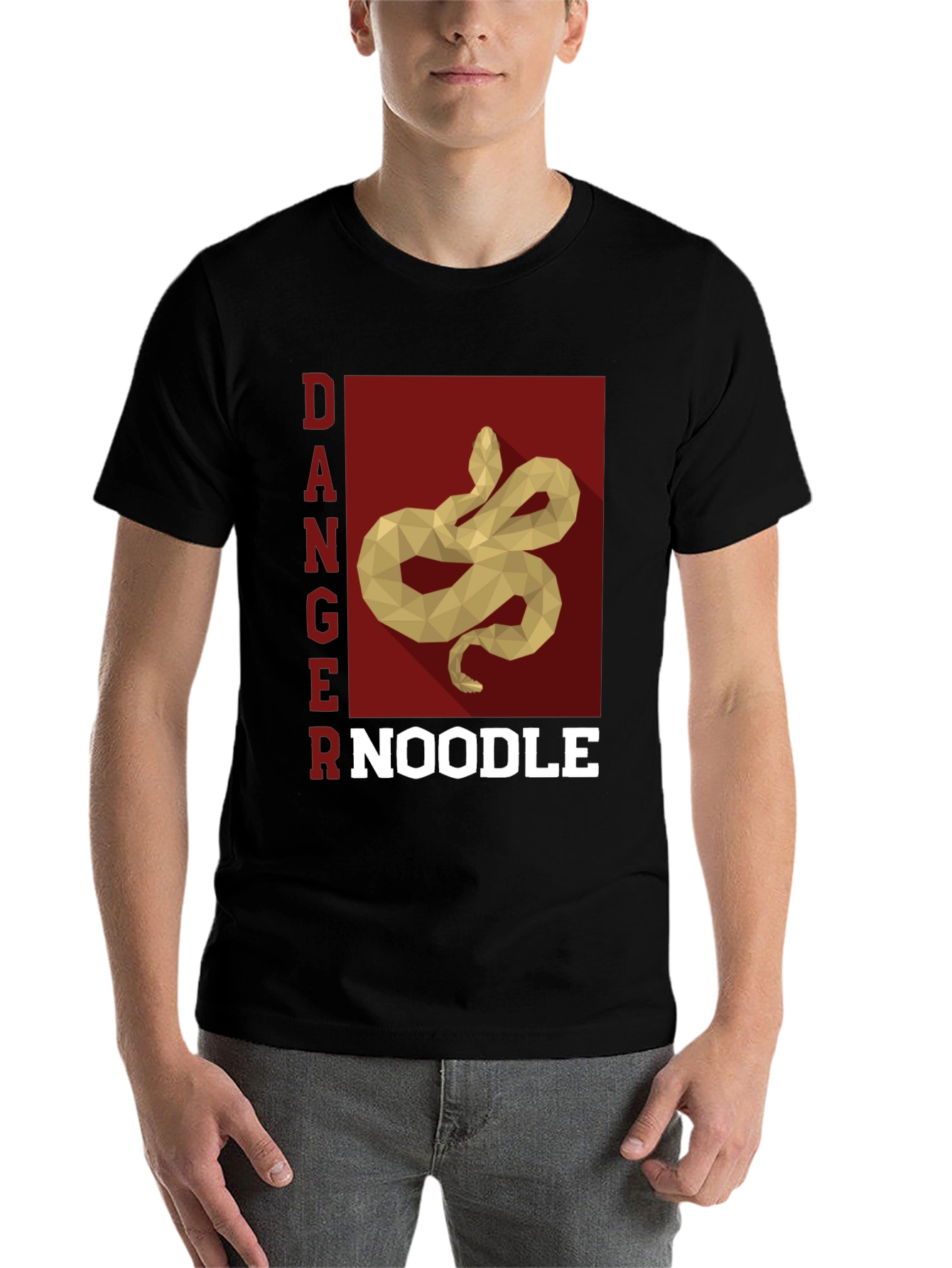 Black Danger Noodle Snake Graphic T-Shirt view 7
