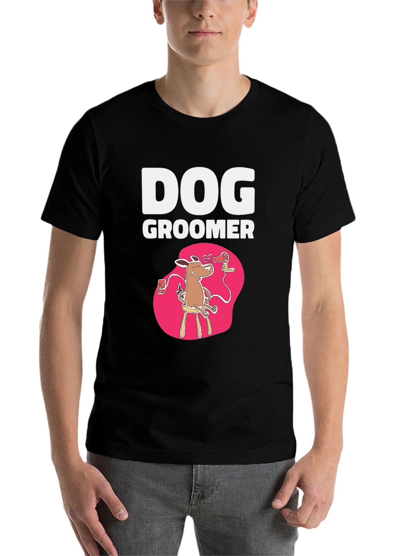 Black Dog Groomer T-Shirt - Funny Pet Stylist Tee view 7