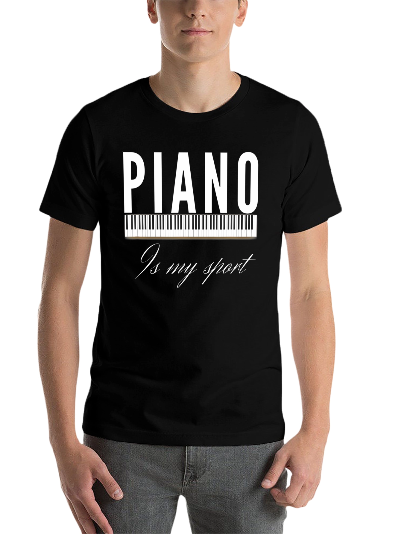 Black Piano Is My Sport T-Shirt - Musician Tee view 7