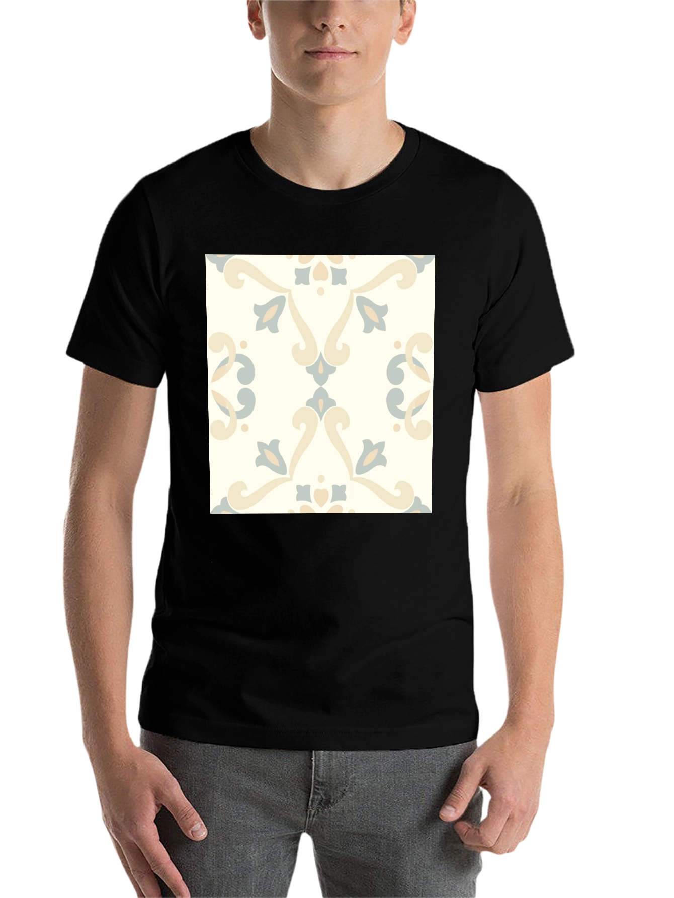 Black Patterned T-Shirt view 7