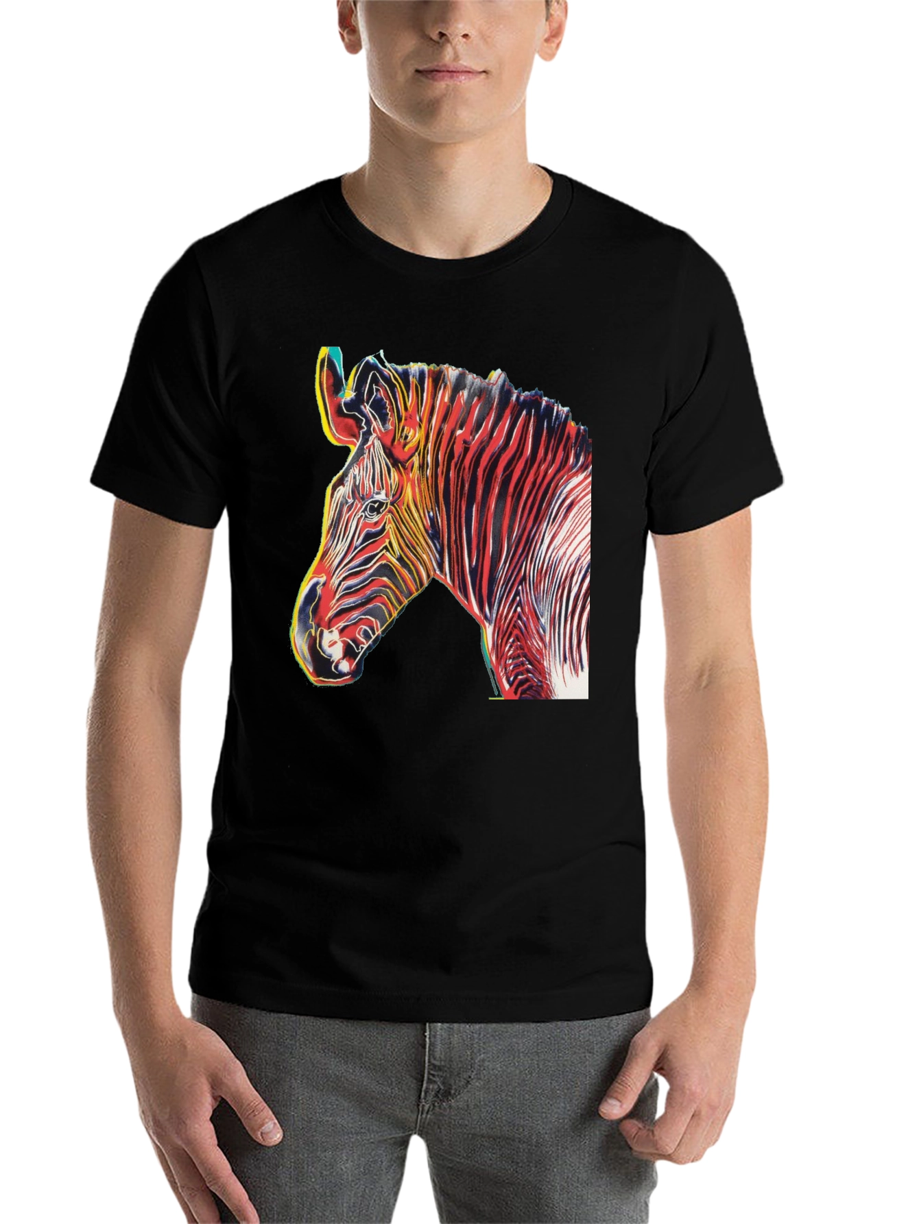 Black Zebra Art Graphic T-Shirt view 7