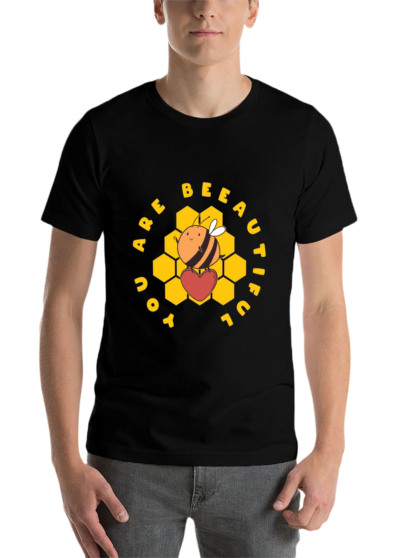 Black You Are Bee-autiful Graphic T-Shirt view 7