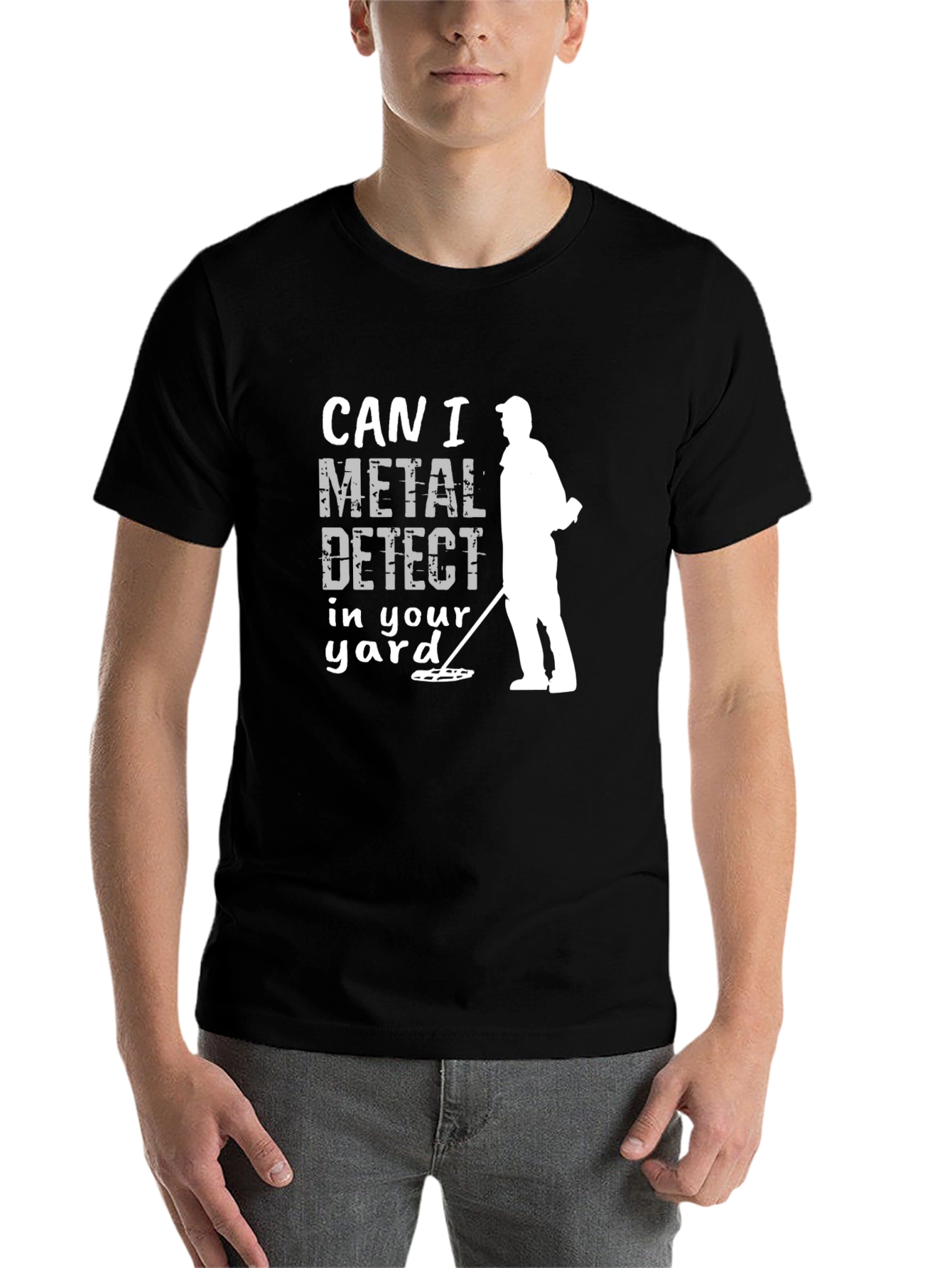 Black Metal Detecting T-Shirt, Can I Detect? view 7