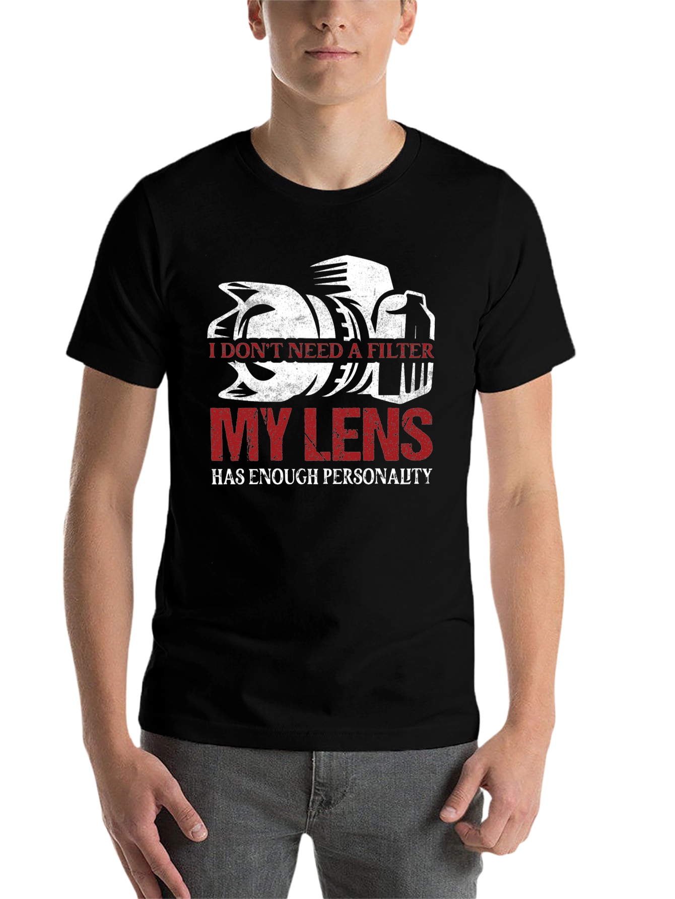 Black Photographer's Lens T-Shirt - Funny Photography Tee view 7